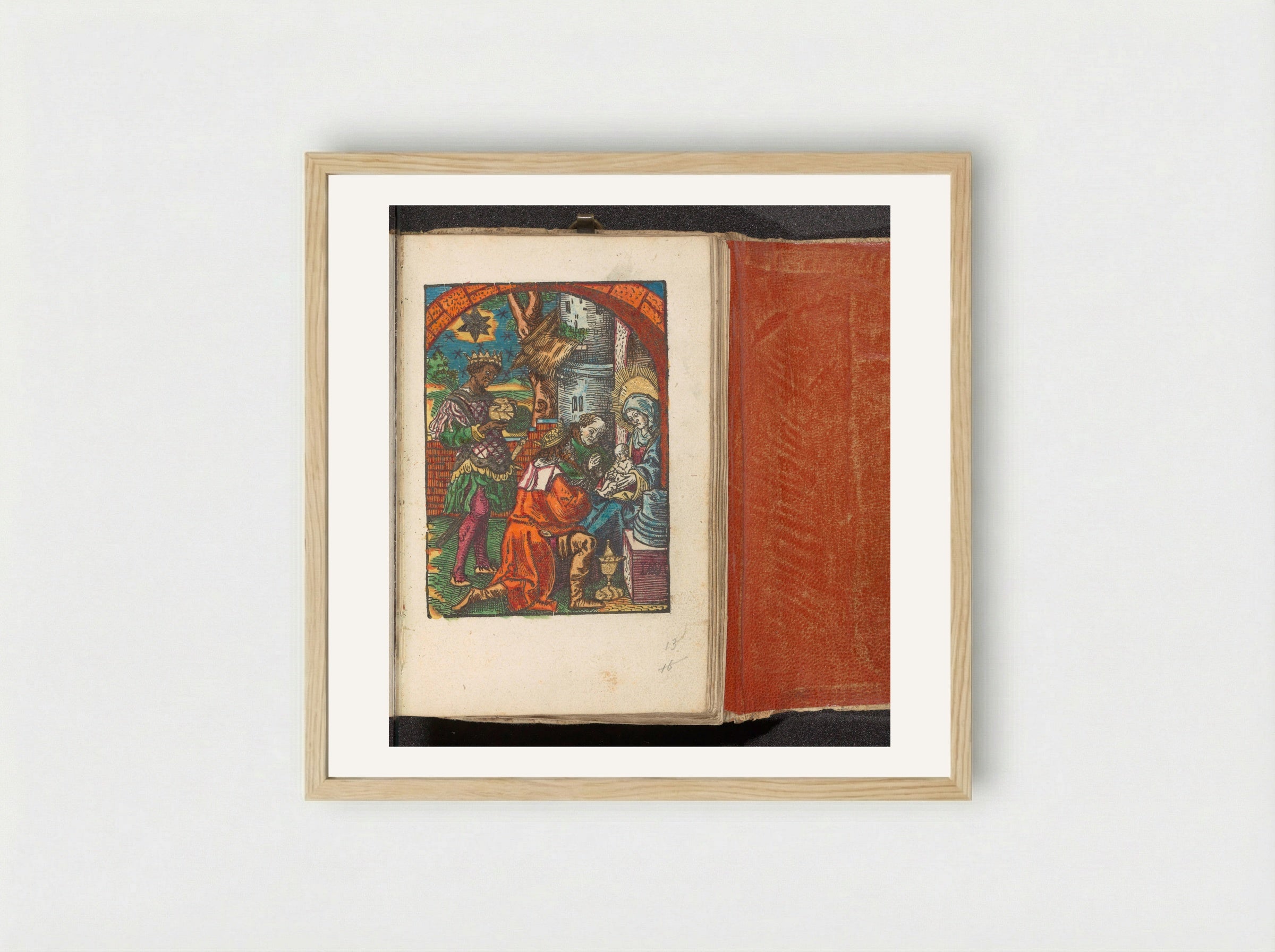 Aanbidding door de koningen - Doen Pietersz. - Framed Print Wood