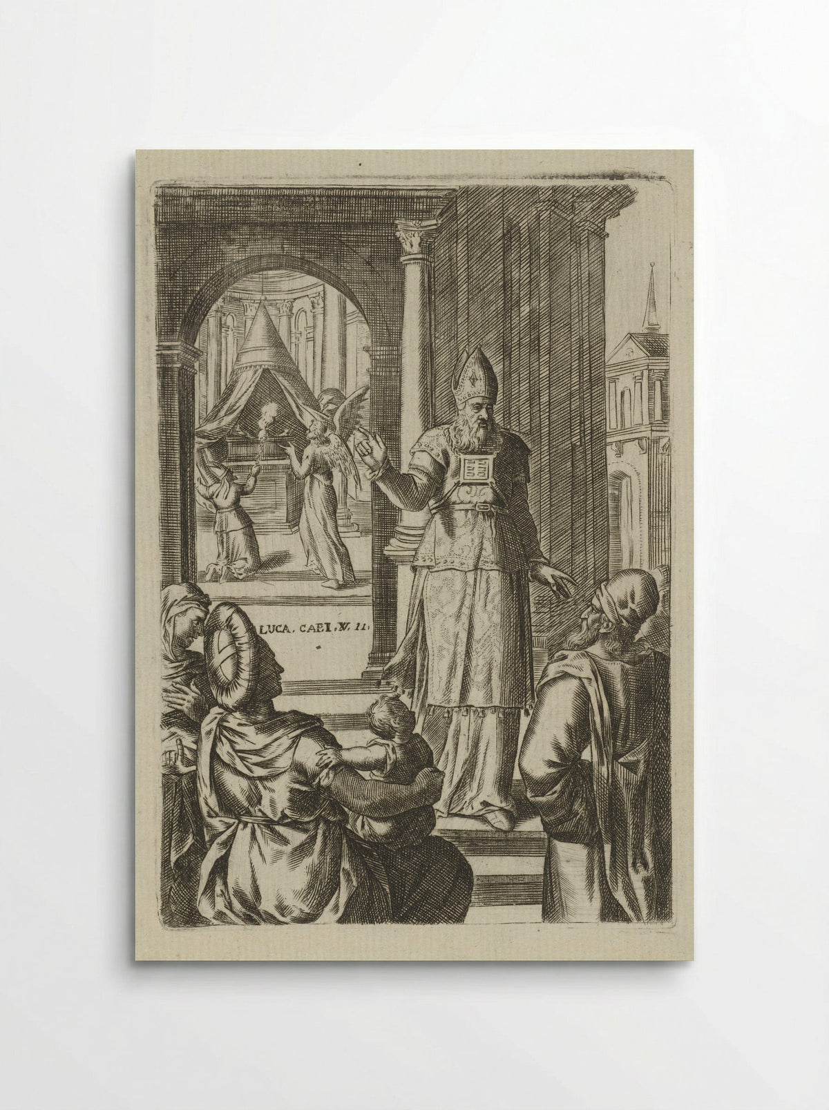 Aankondiging van de geboorte van Johannes - Abraham de Bruyn - Poster