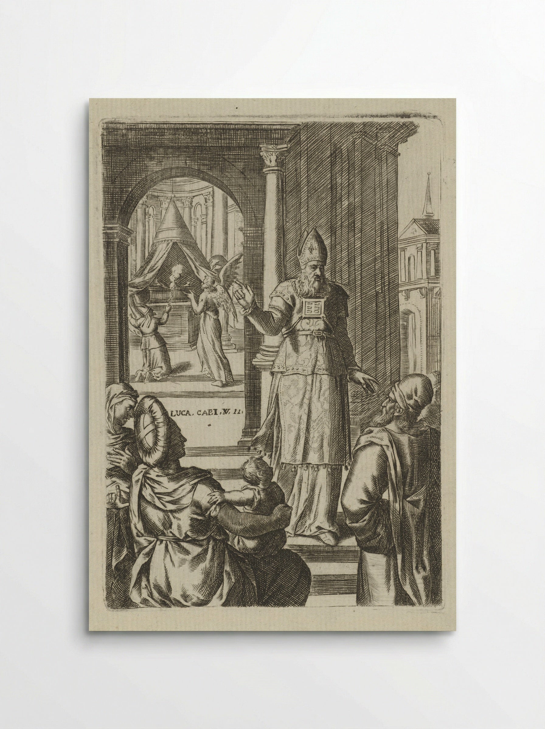 Aankondiging van de geboorte van Johannes - Abraham de Bruyn - Poster