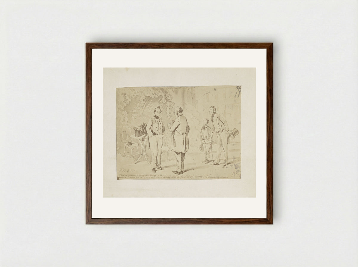 Aankondiging van een tentoonstelling van Jacobus Bellamy in de Utrechtsche Kunstkring - Pieter van Loon - Framed Print Dark Wood