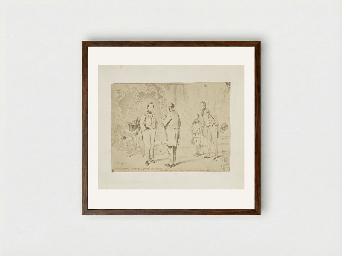 Aankondiging van een tentoonstelling van Jacobus Bellamy in de Utrechtsche Kunstkring - Pieter van Loon - Framed Print Dark Wood