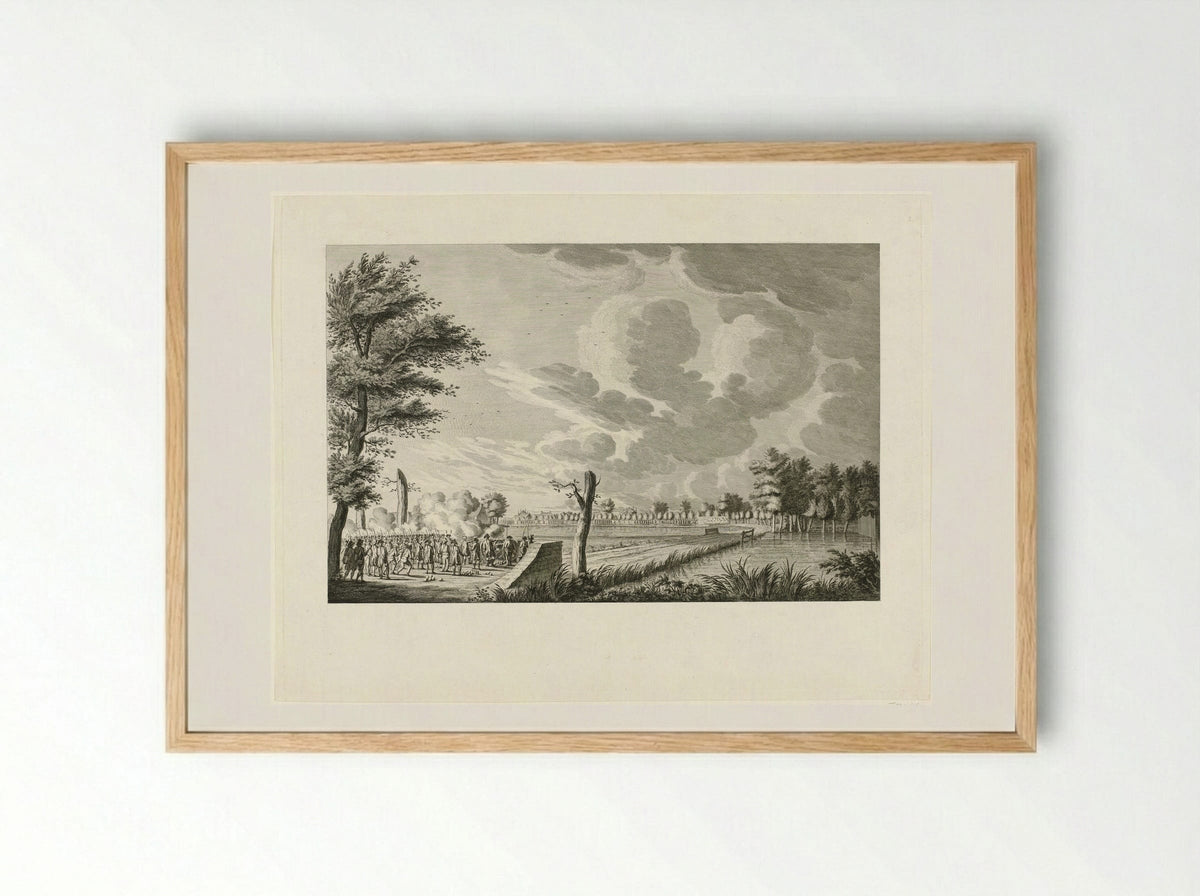 Aanval bij Ouderkerk aan de Amstel - Cornelis Brouwer - Framed Print Wood