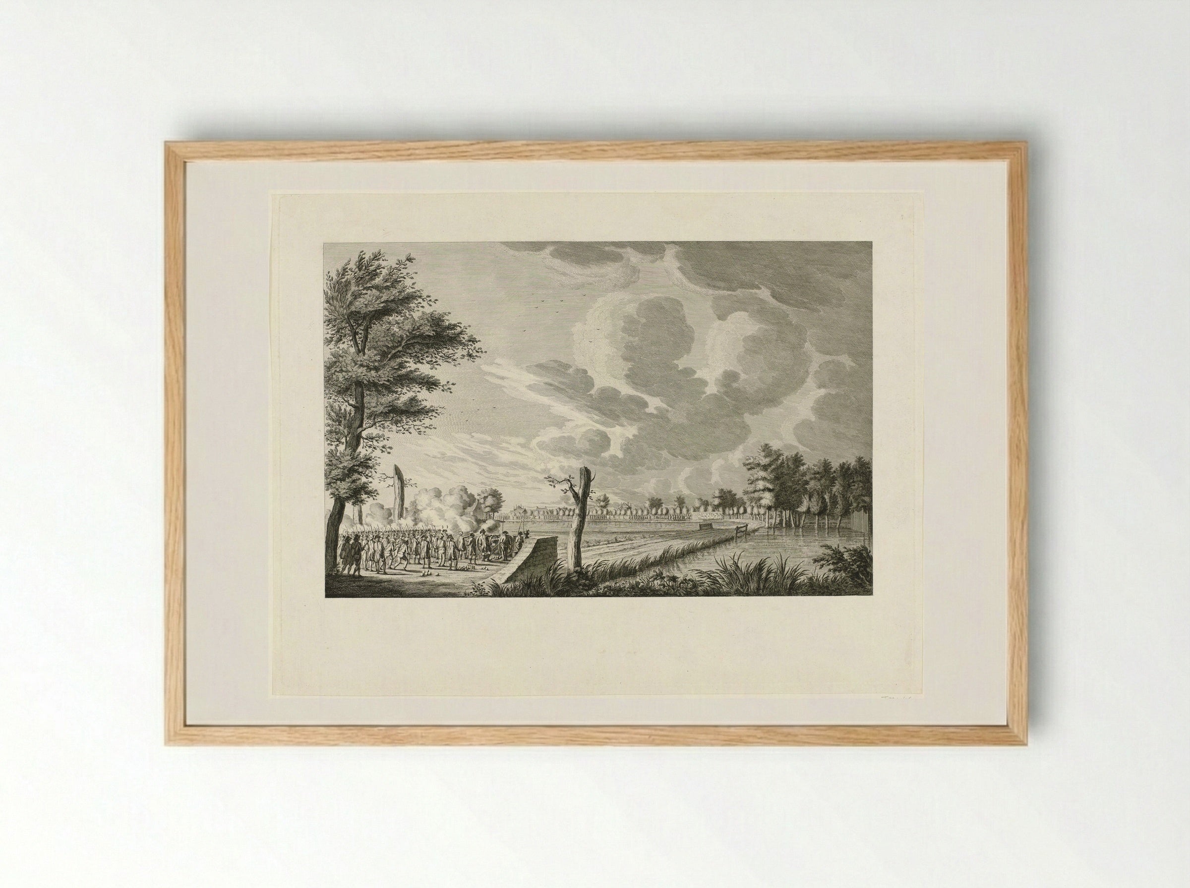 Aanval bij Ouderkerk aan de Amstel - Cornelis Brouwer - Framed Print Wood