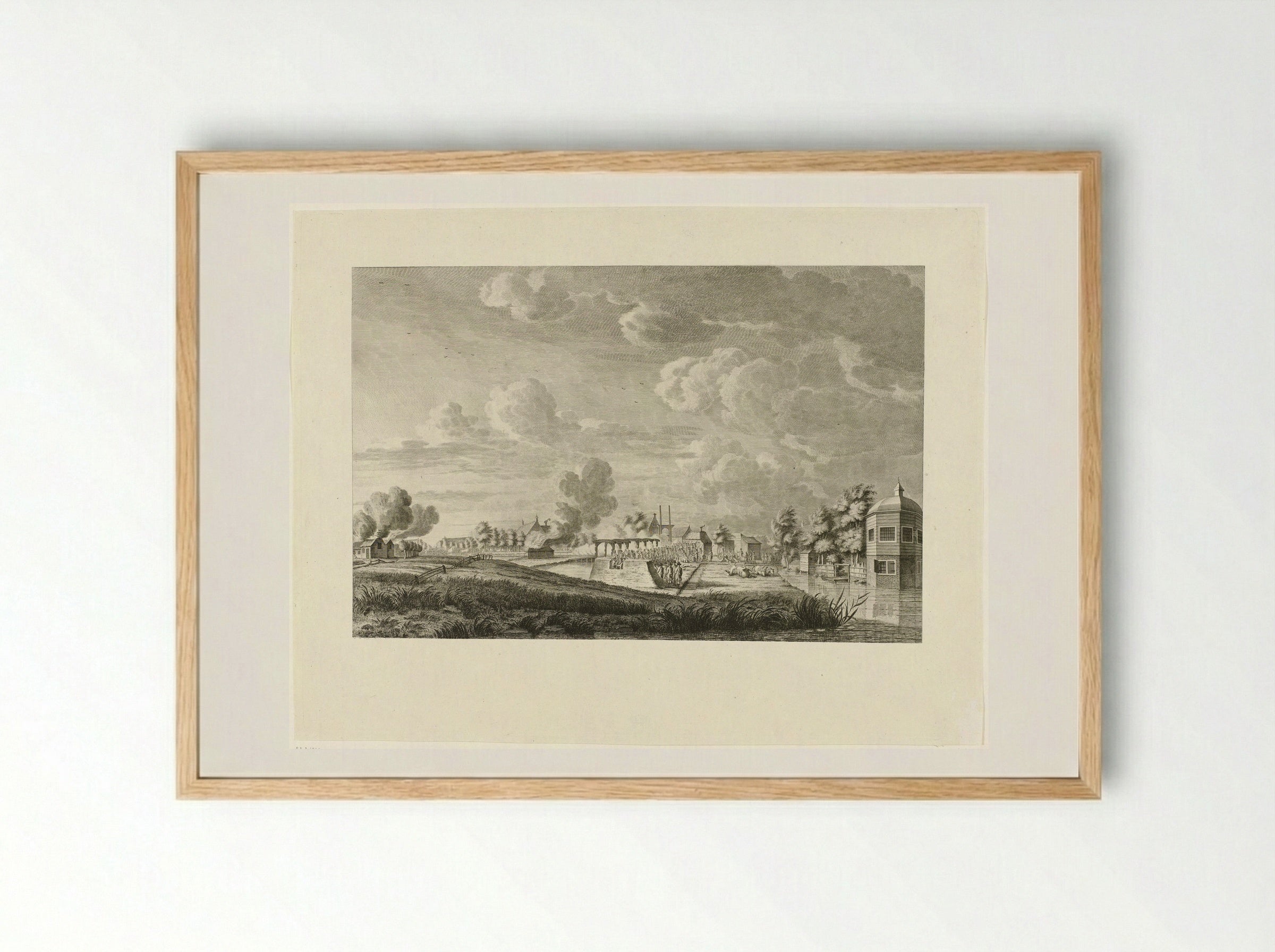 Aanval op Amstelveen - Cornelis Brouwer - Framed Print Wood