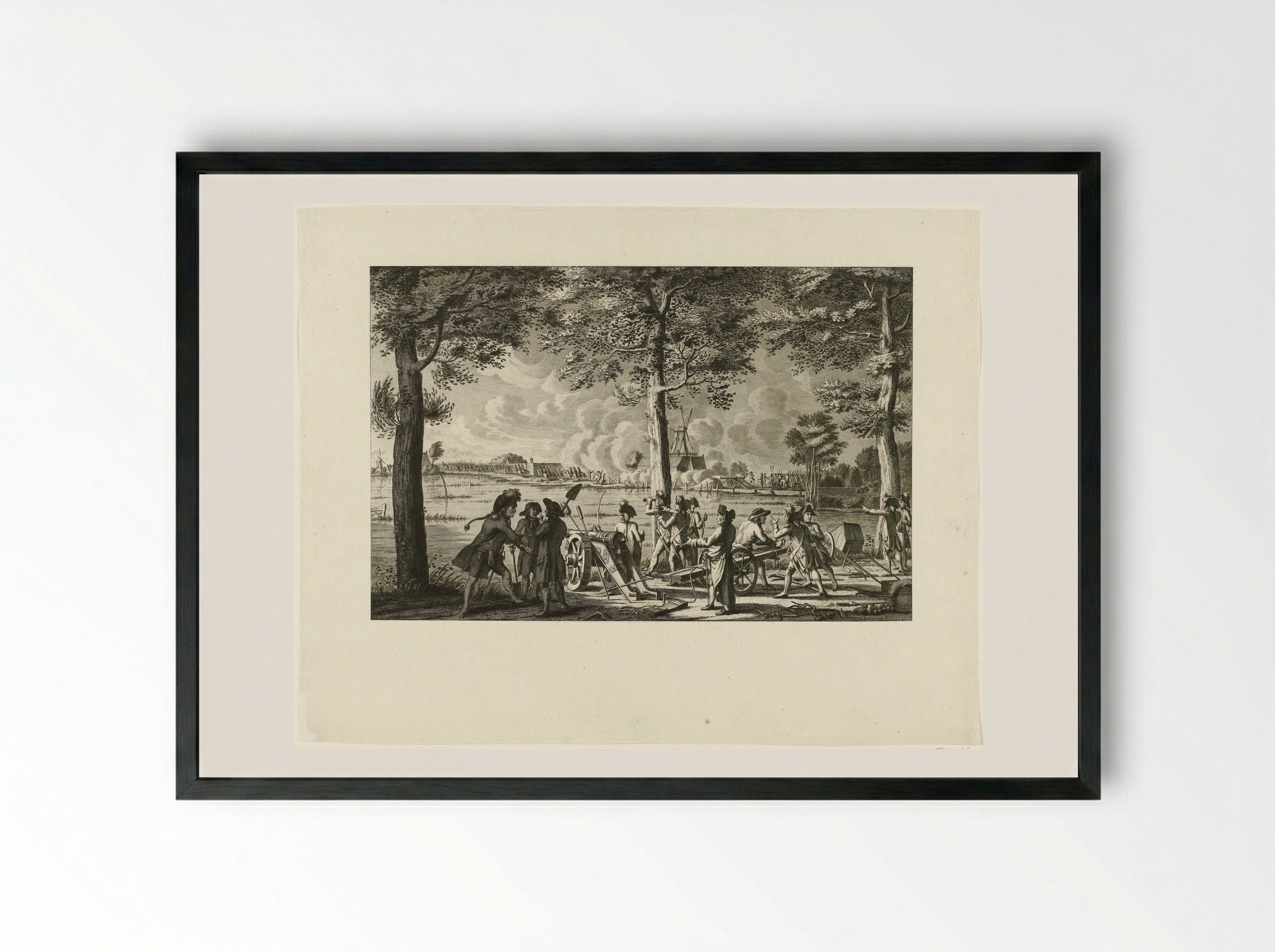 Aanval op de stad Weesp, 30 september 1787 - Cornelis Brouwer - Framed Print Black