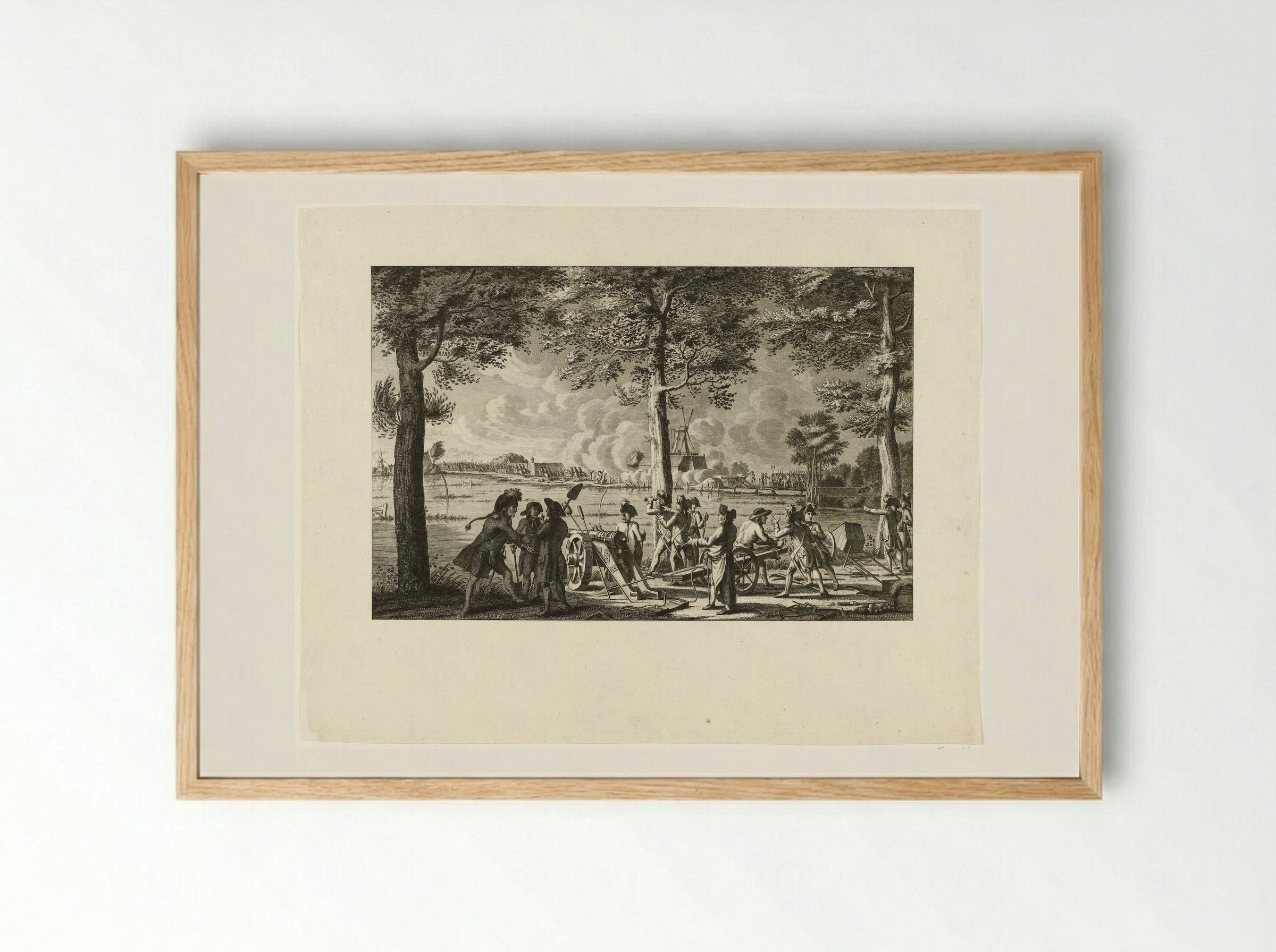 Aanval op de stad Weesp, 30 september 1787 - Cornelis Brouwer - Framed Print Wood
