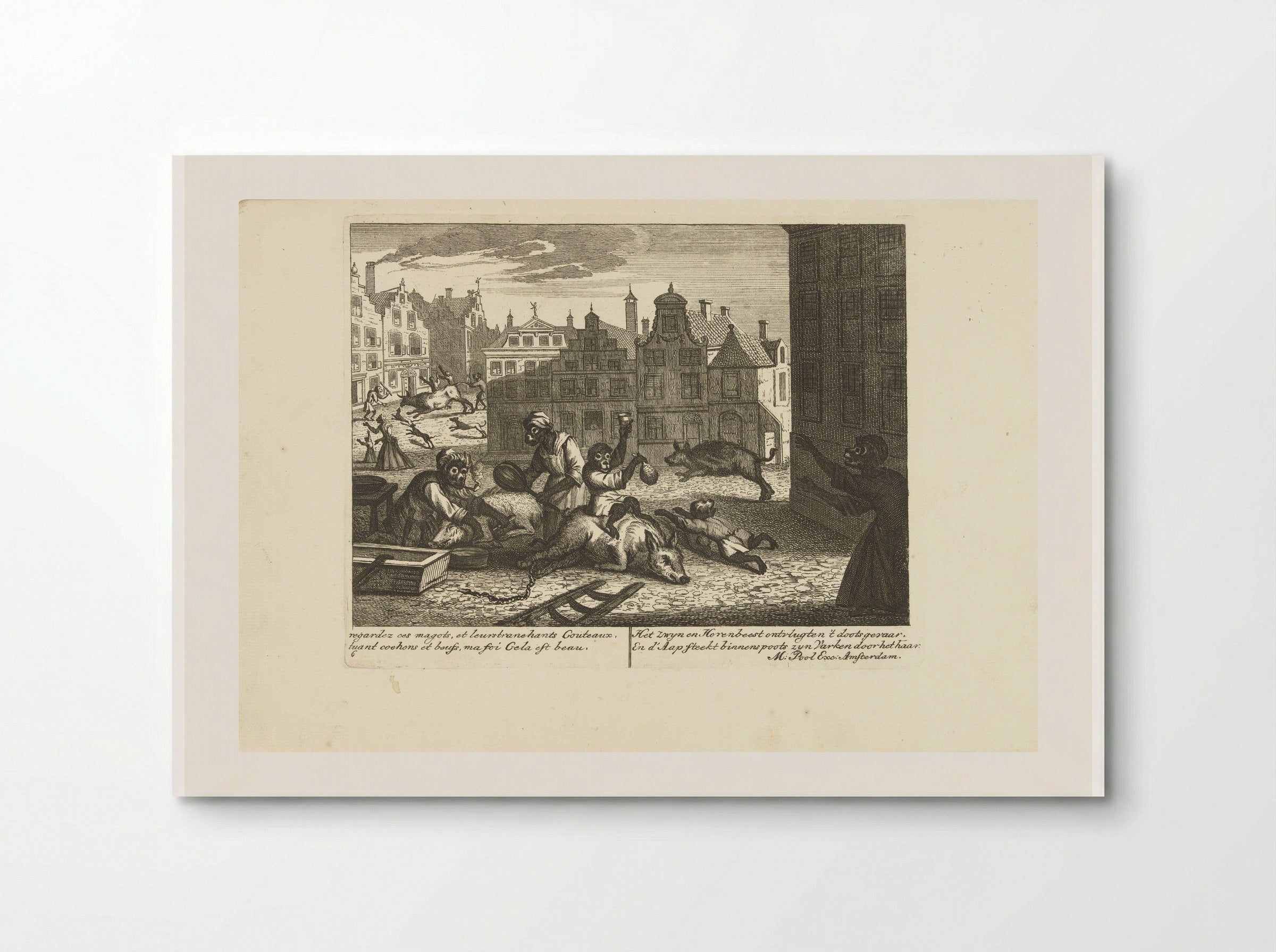 Aap als slager (Monkey as Butcher) - Matthijs Pool - Poster