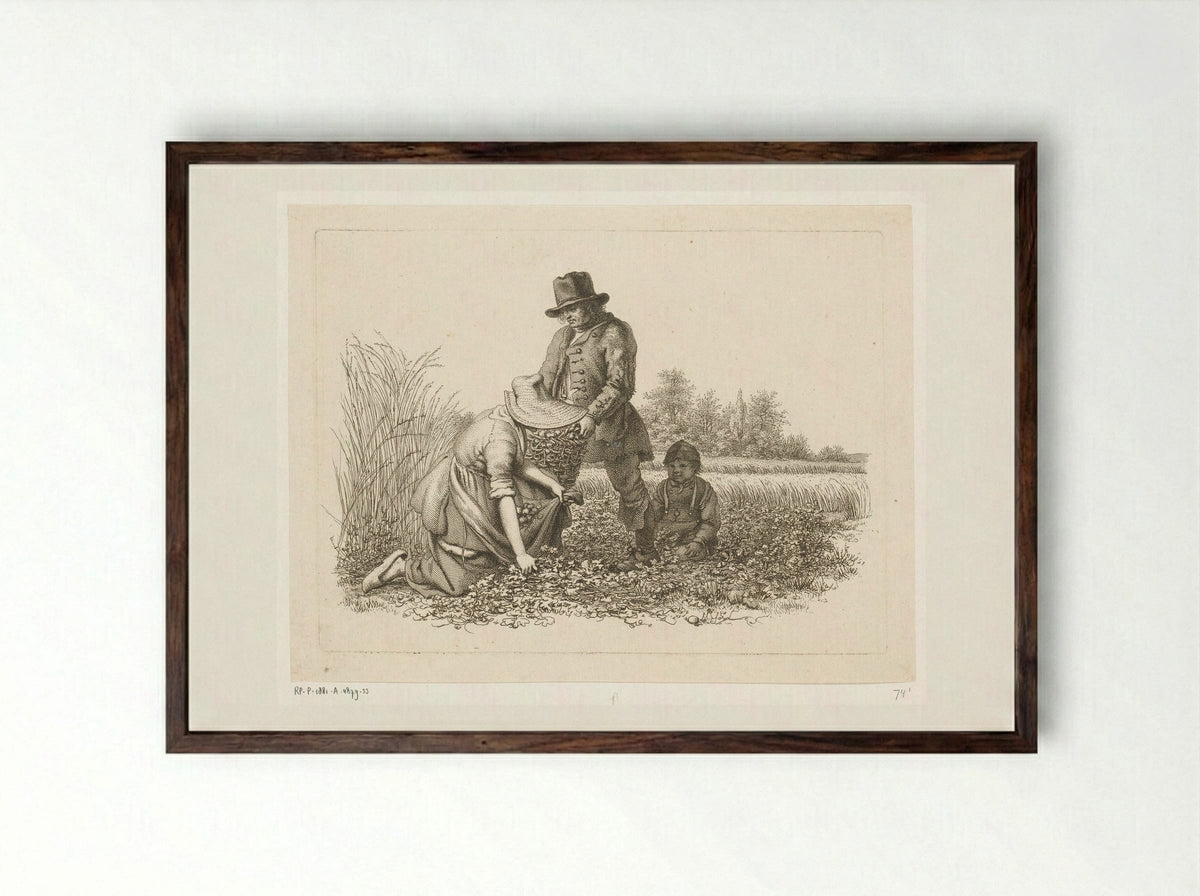 Aardappelrooiers - Jacob Ernst Marcus - Framed Print Dark Wood