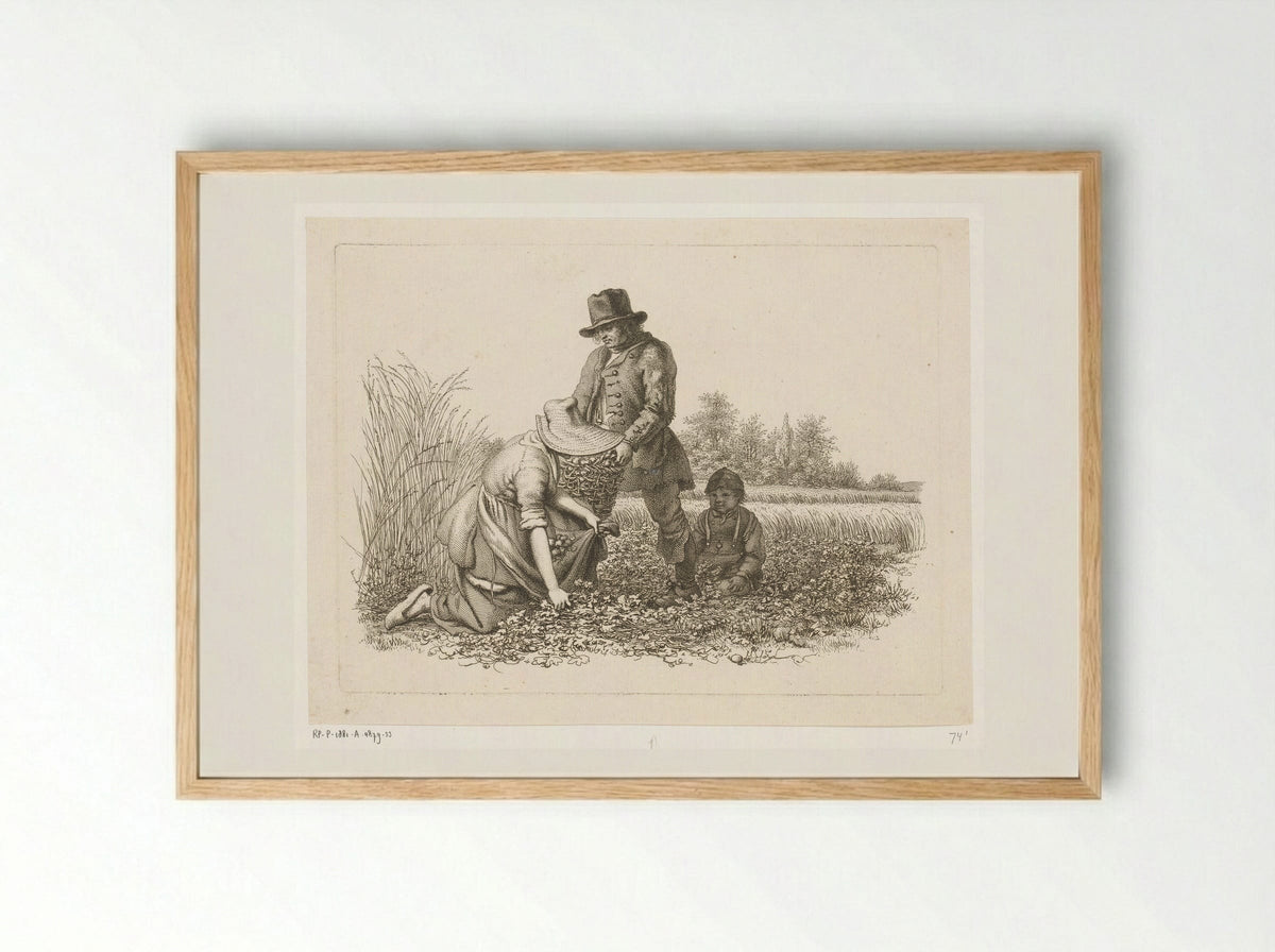 Aardappelrooiers - Jacob Ernst Marcus - Framed Print Wood