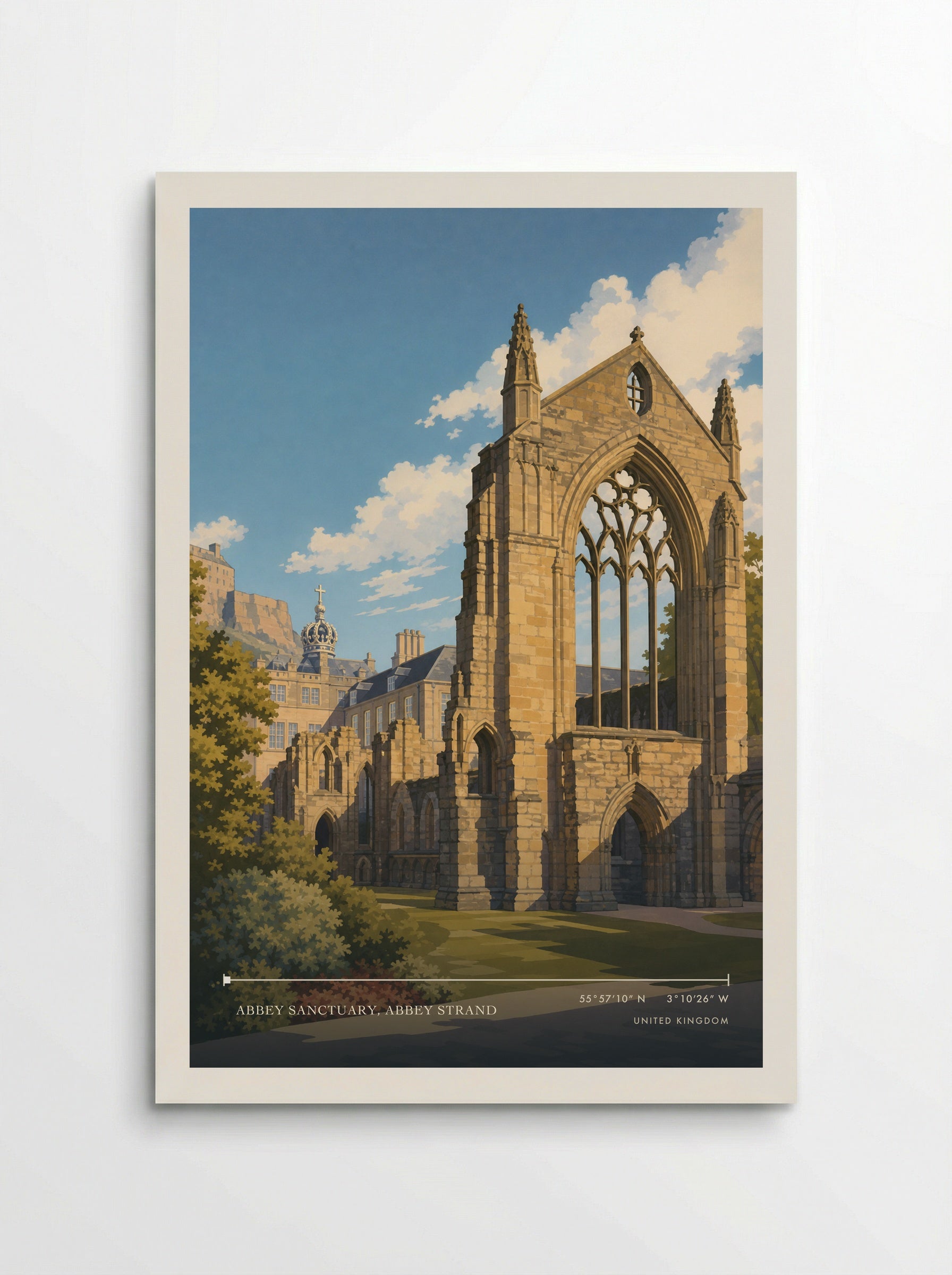 Abbey Sanctuary, Abbey Strand United Kingdom Travel Poster - Poster