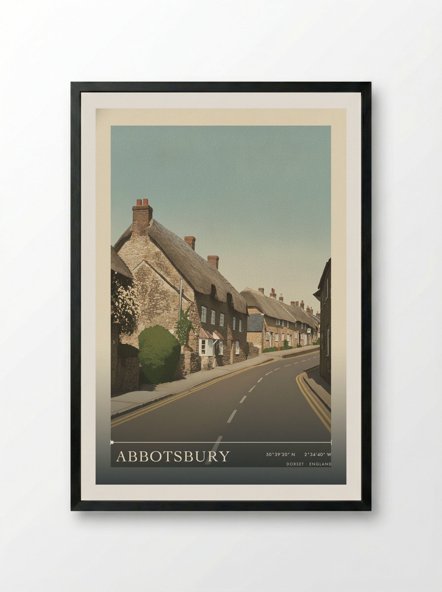 Abbotsbury Dorset England Travel Poster - Framed Print Black