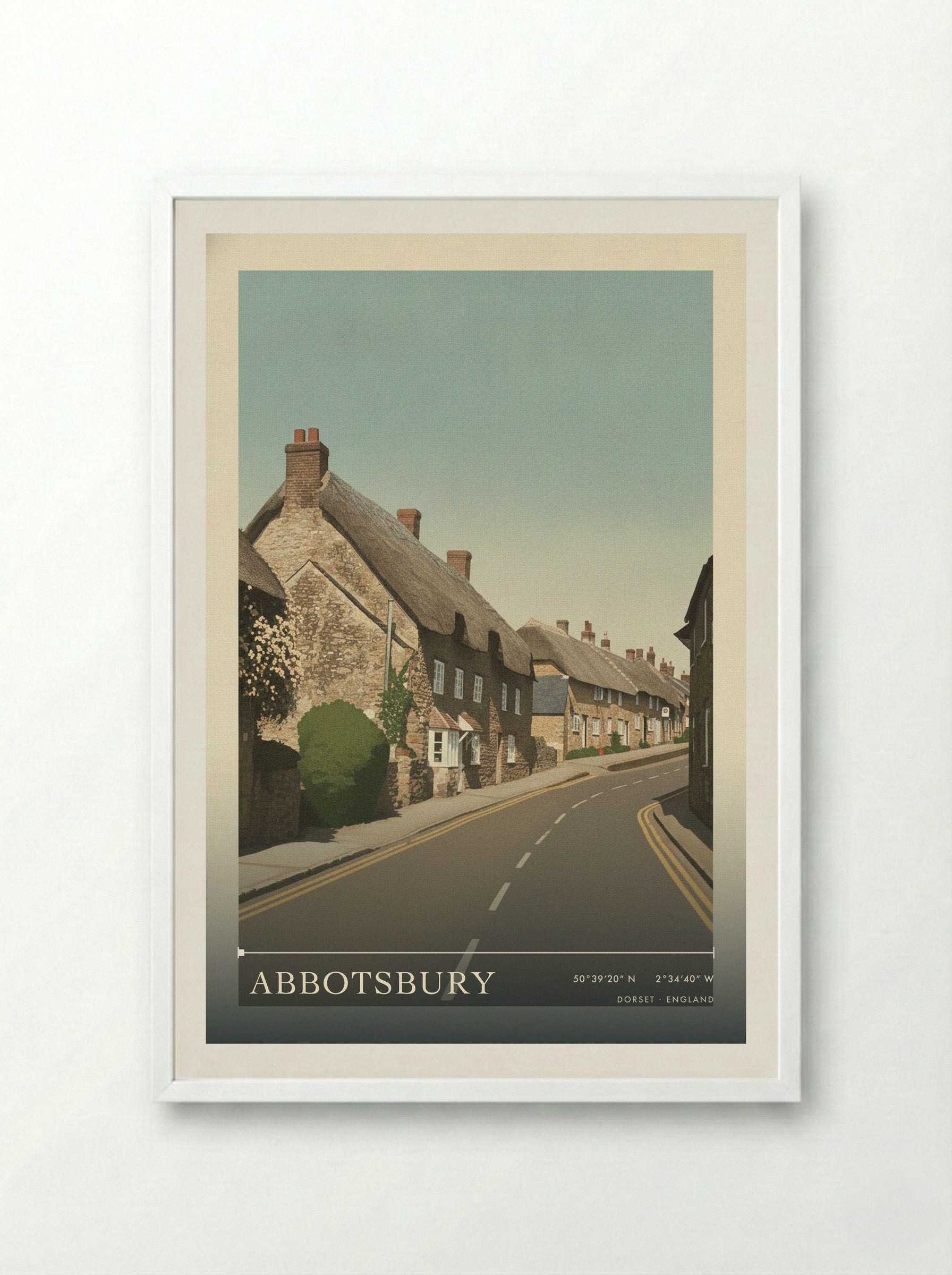 Abbotsbury Dorset England Travel Poster - Framed Print White