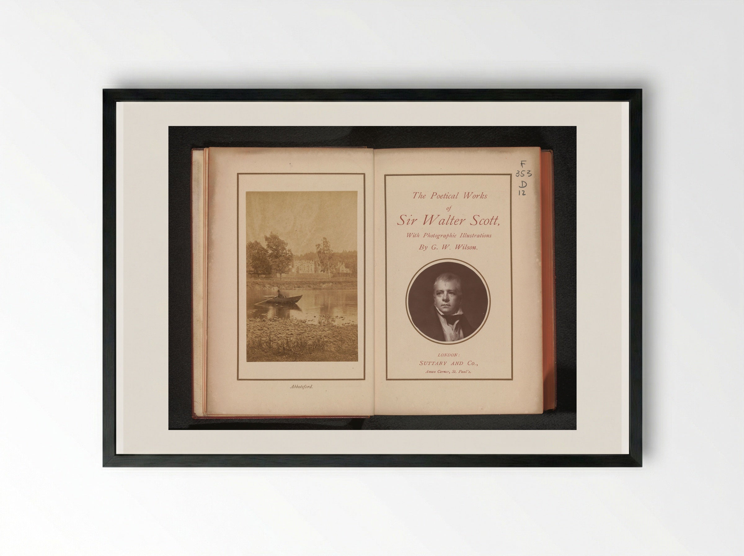 Abbotsford House (Photographic Illustration) - George Washington Wilson - Framed Print Black