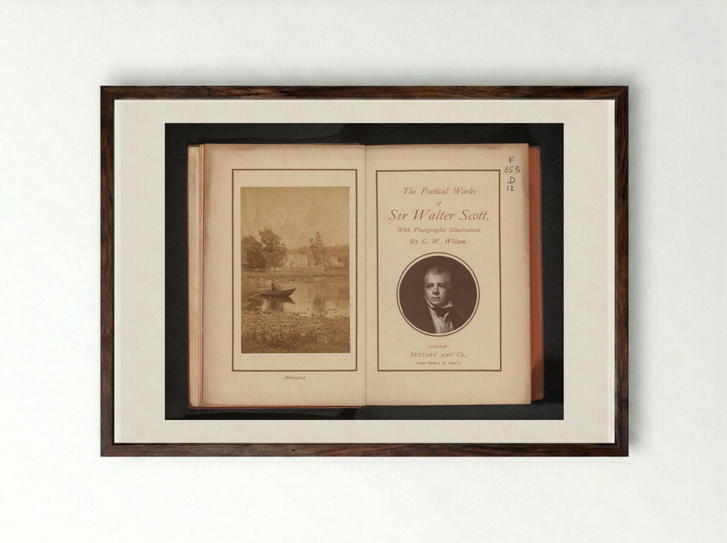 Abbotsford House (Photographic Illustration) - George Washington Wilson - Framed Print Dark Wood