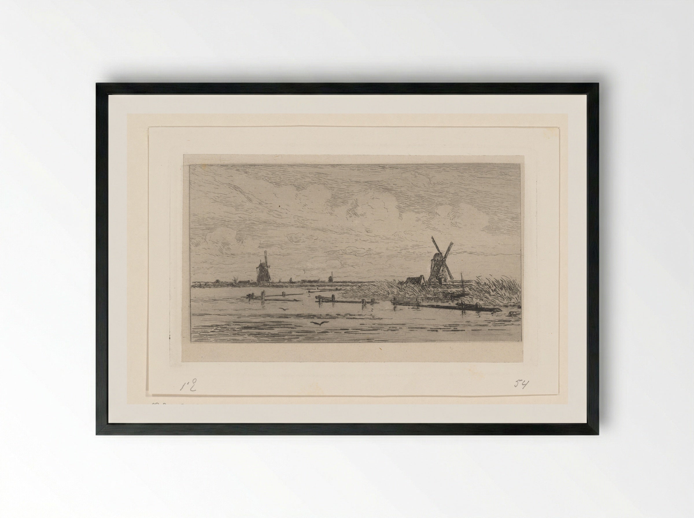 Abcoudermeer - Carel Nicolaas Storm van 's-Gravesande - Framed Print Black