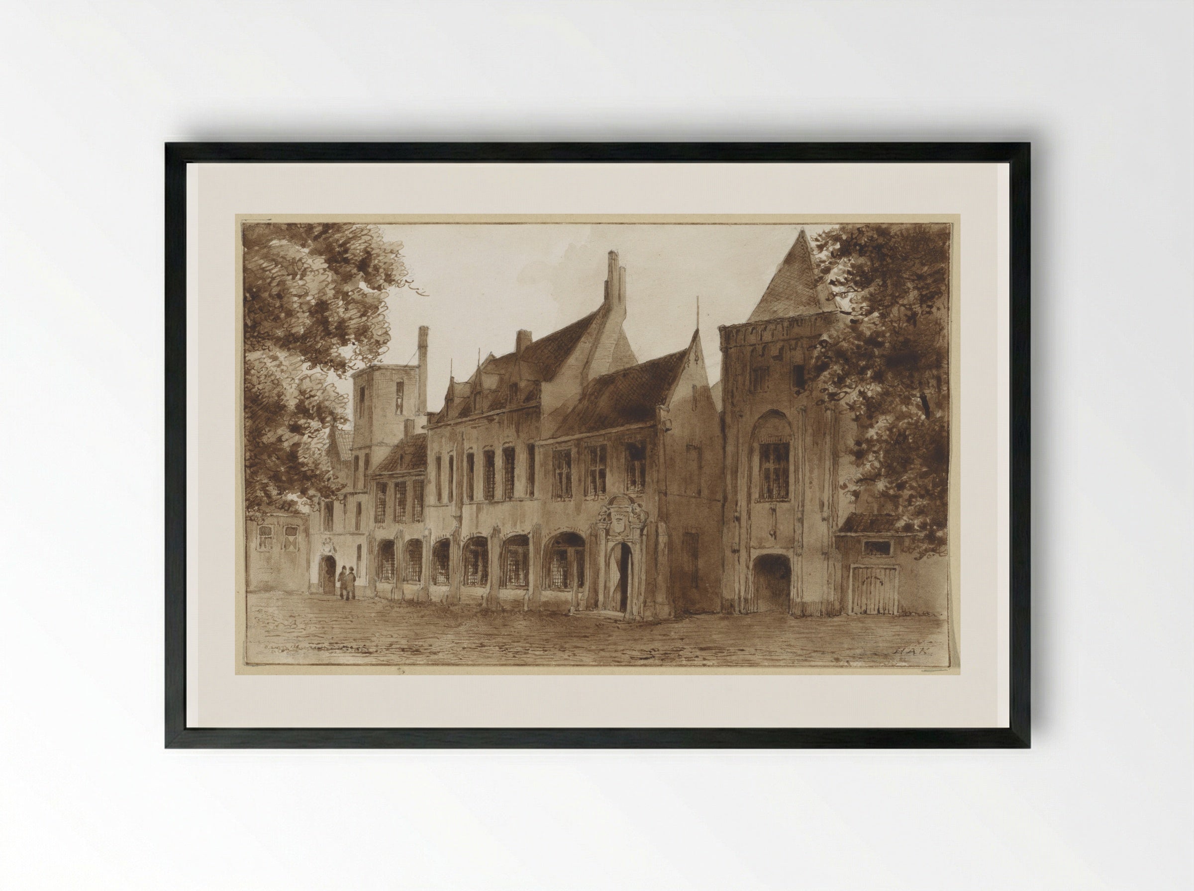 Abdij te Middelburg - Hendrik Abraham Klinkhamer - Framed Print Black