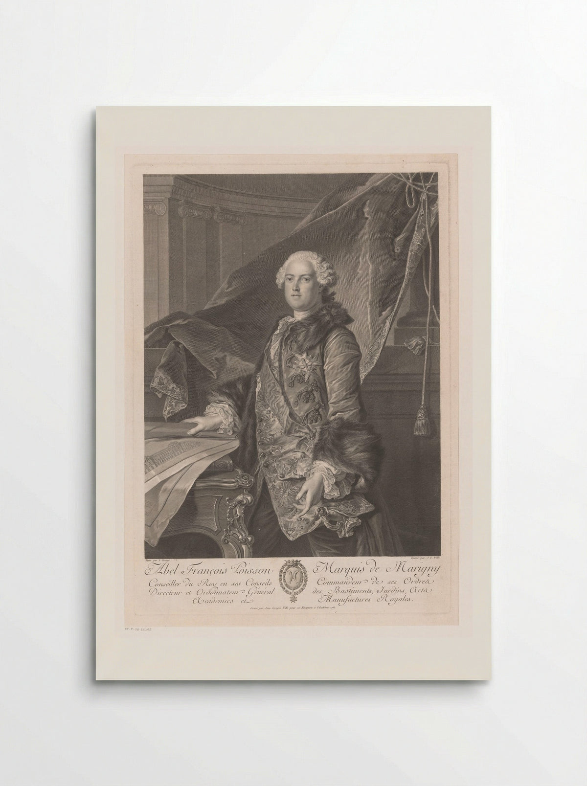 Abel François Poisson, Marquis of Marigny - Johann Georg Wille - Poster