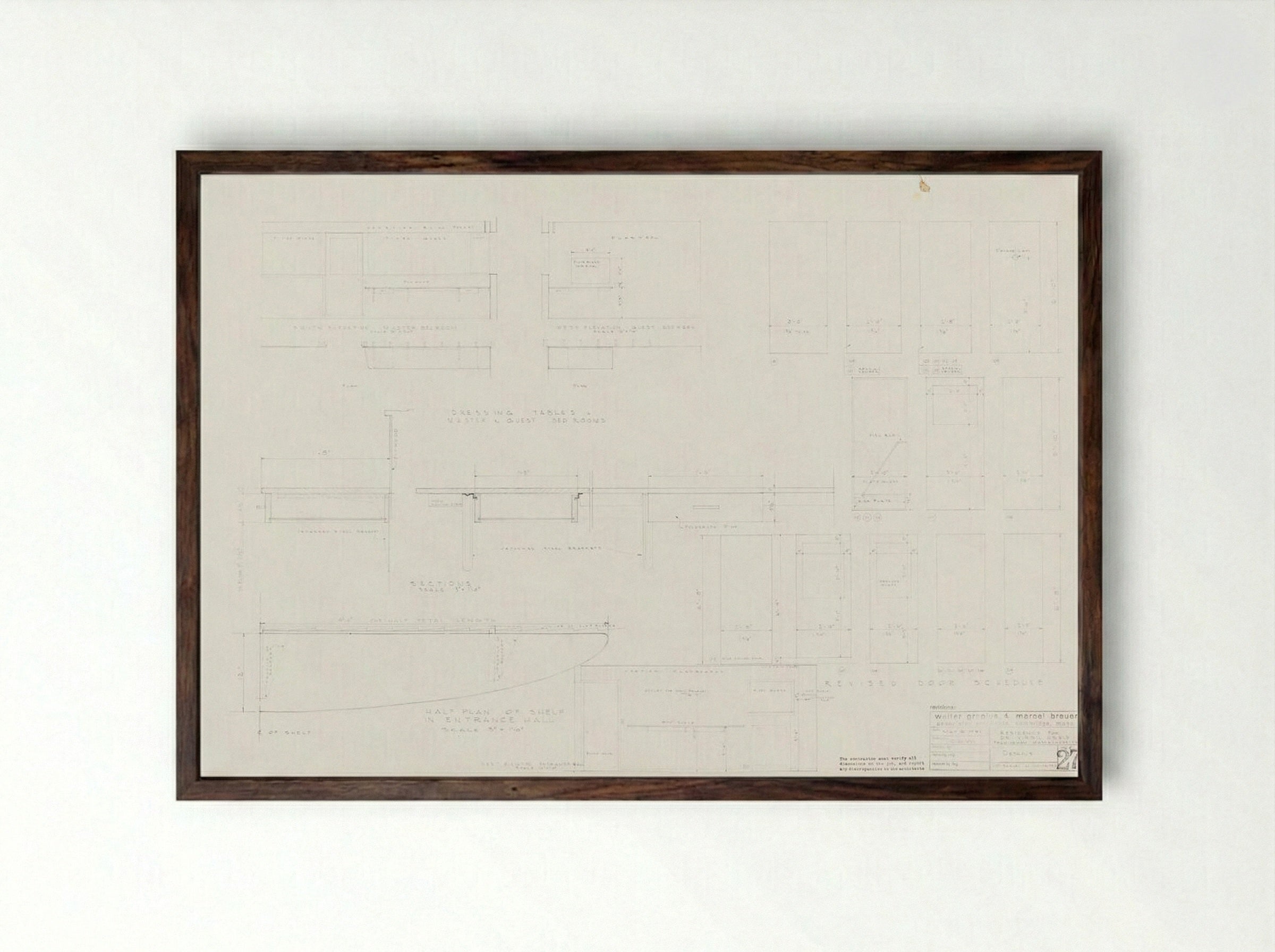 Abele Residence Details - C.D.W. - Framed Print Dark Wood
