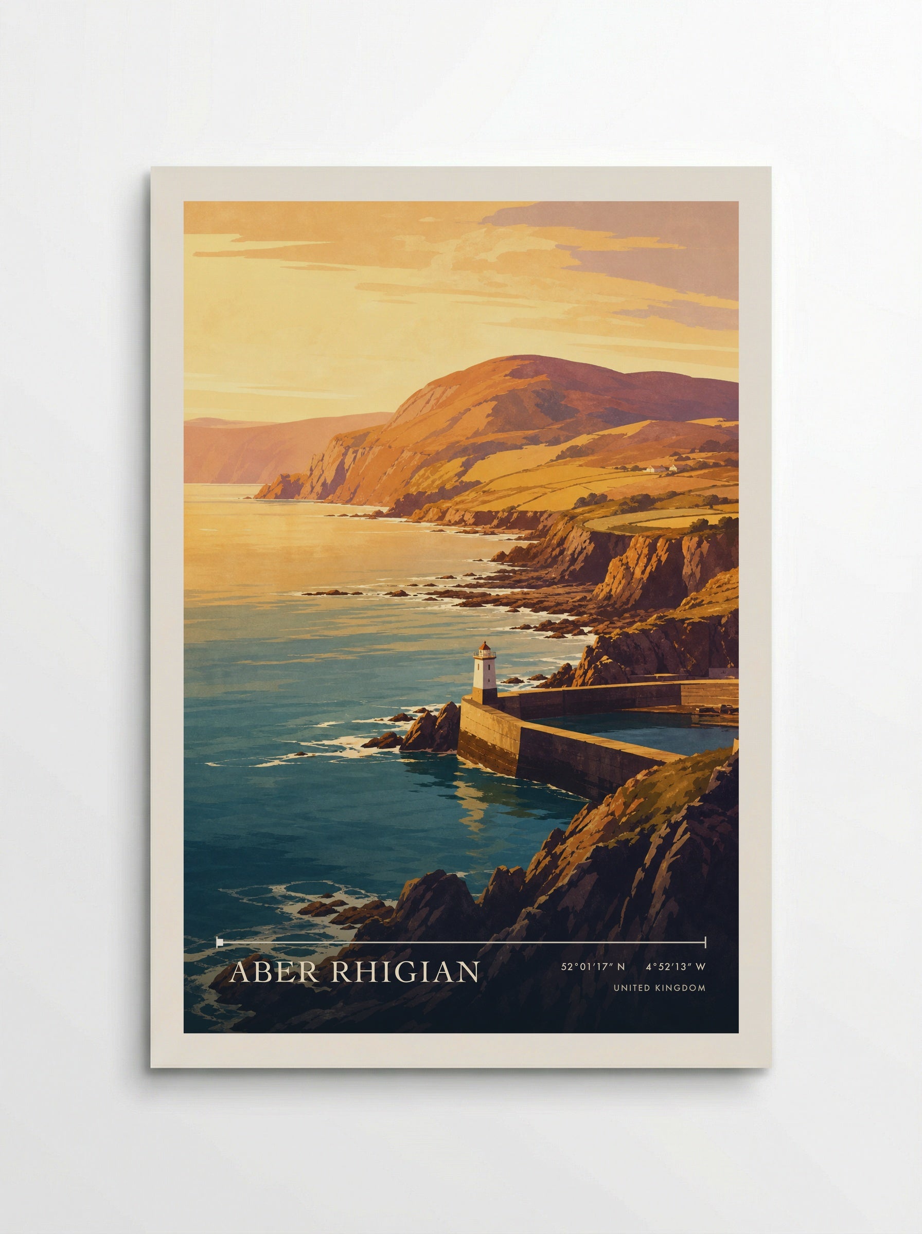 Aber Rhigian United Kingdom Travel Poster - Poster