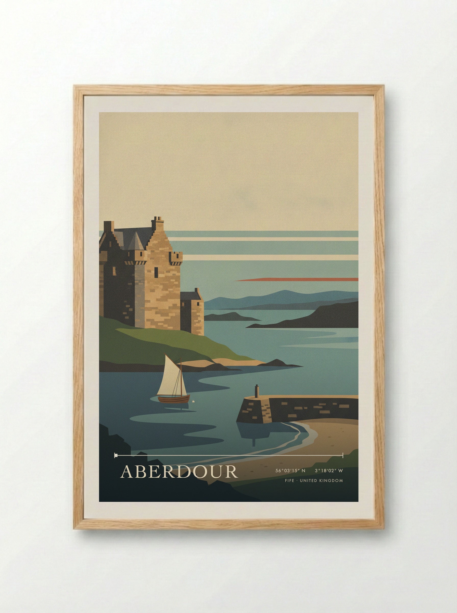 Aberdour Fife United Kingdom Travel Poster - Framed Print Wood