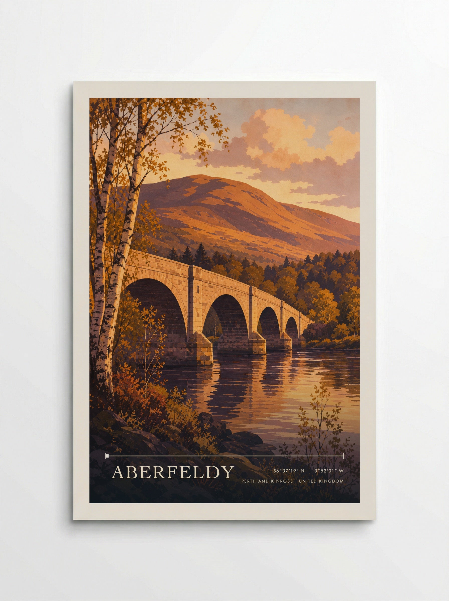Aberfeldy Perth and Kinross United Kingdom Travel Poster - Poster