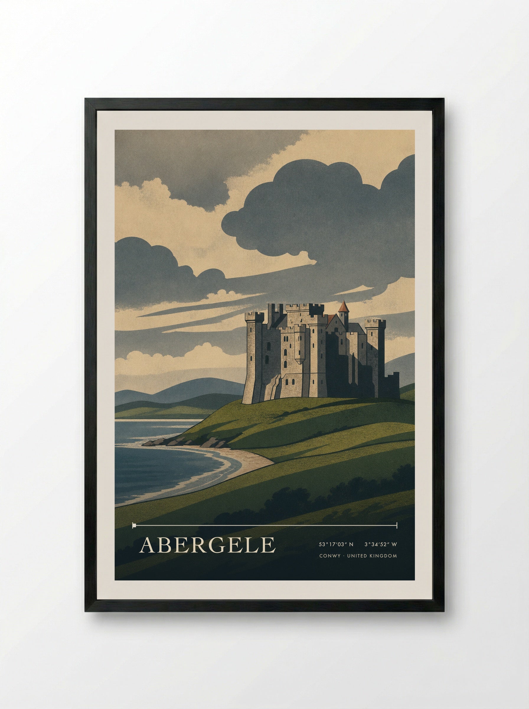 Abergele Conwy United Kingdom Travel Poster - Framed Print Black