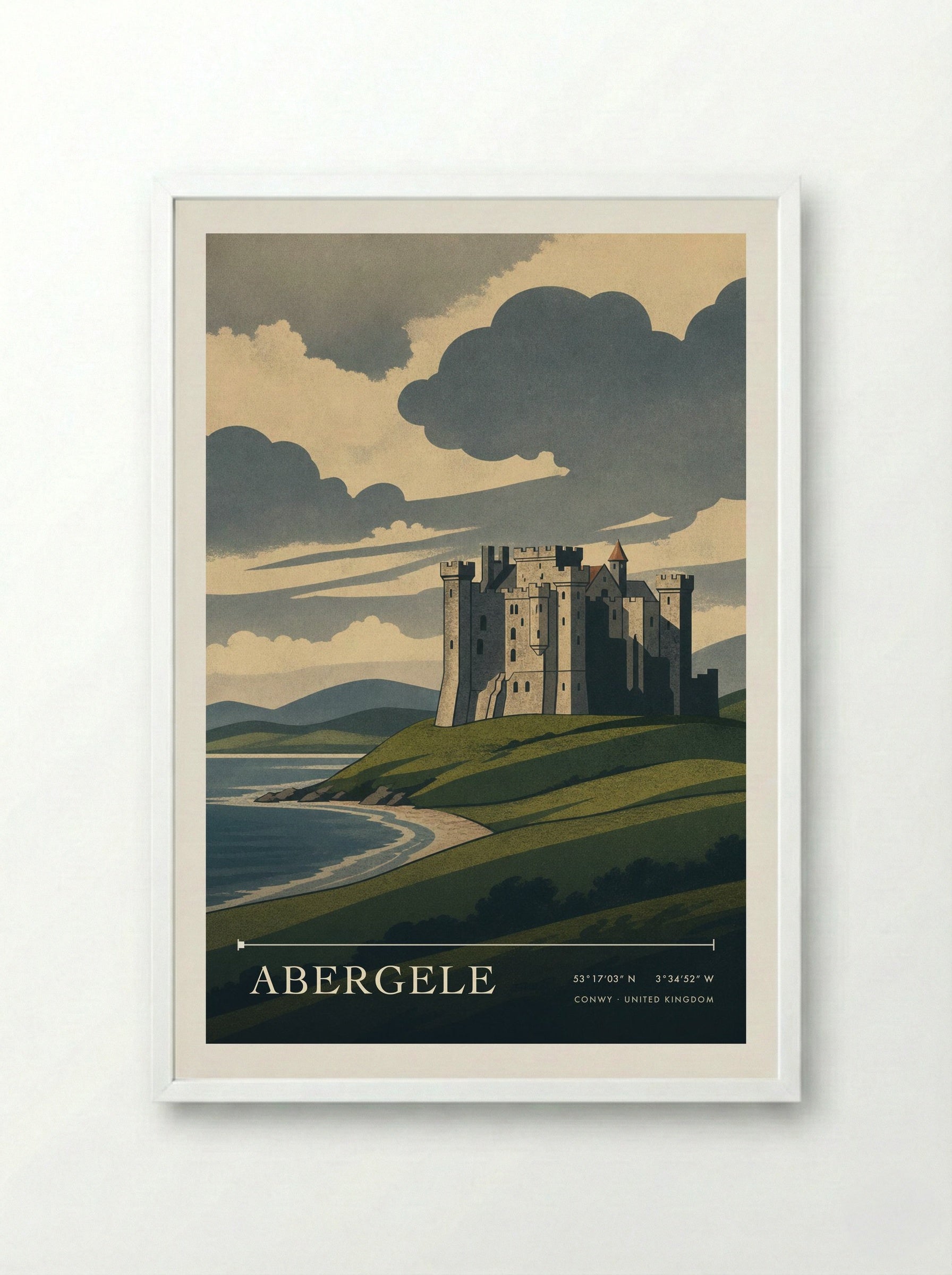 Abergele Conwy United Kingdom Travel Poster - Framed Print White