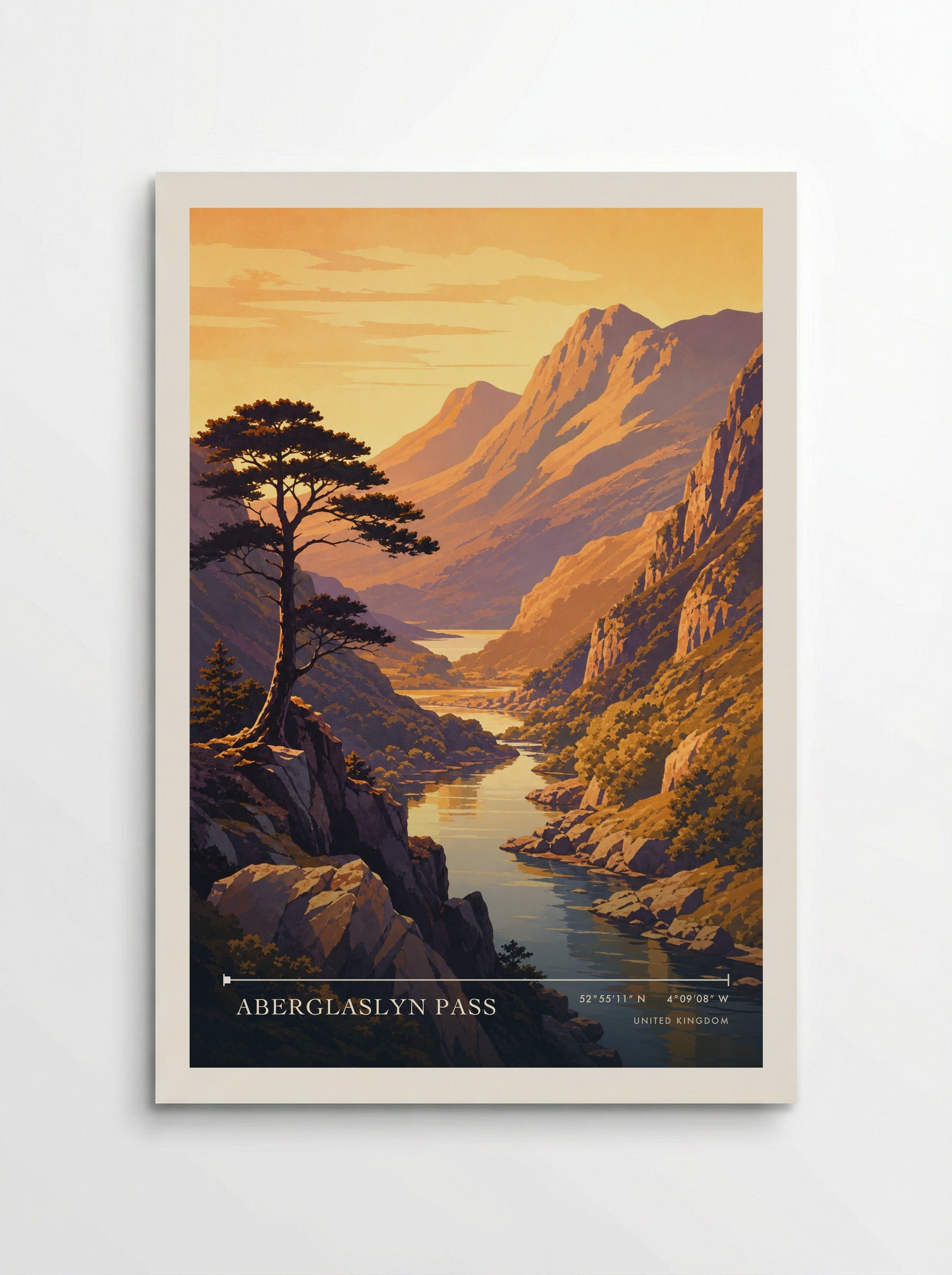 Aberglaslyn Pass United Kingdom Travel Poster - Poster