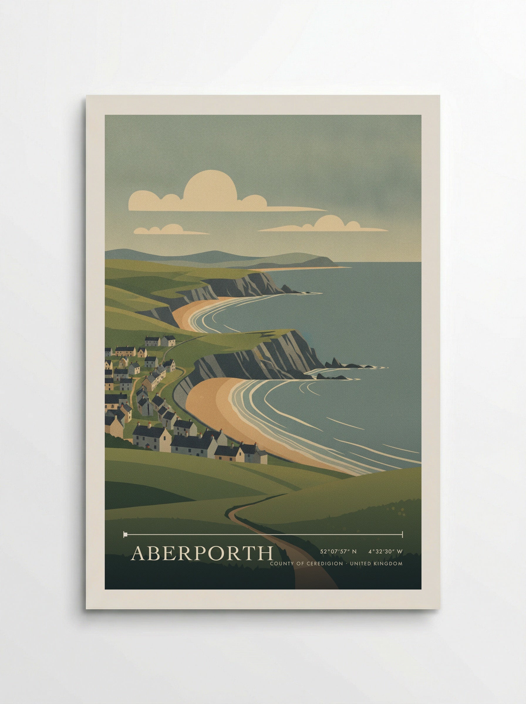 Aberporth County of Ceredigion United Kingdom Travel Poster - Poster