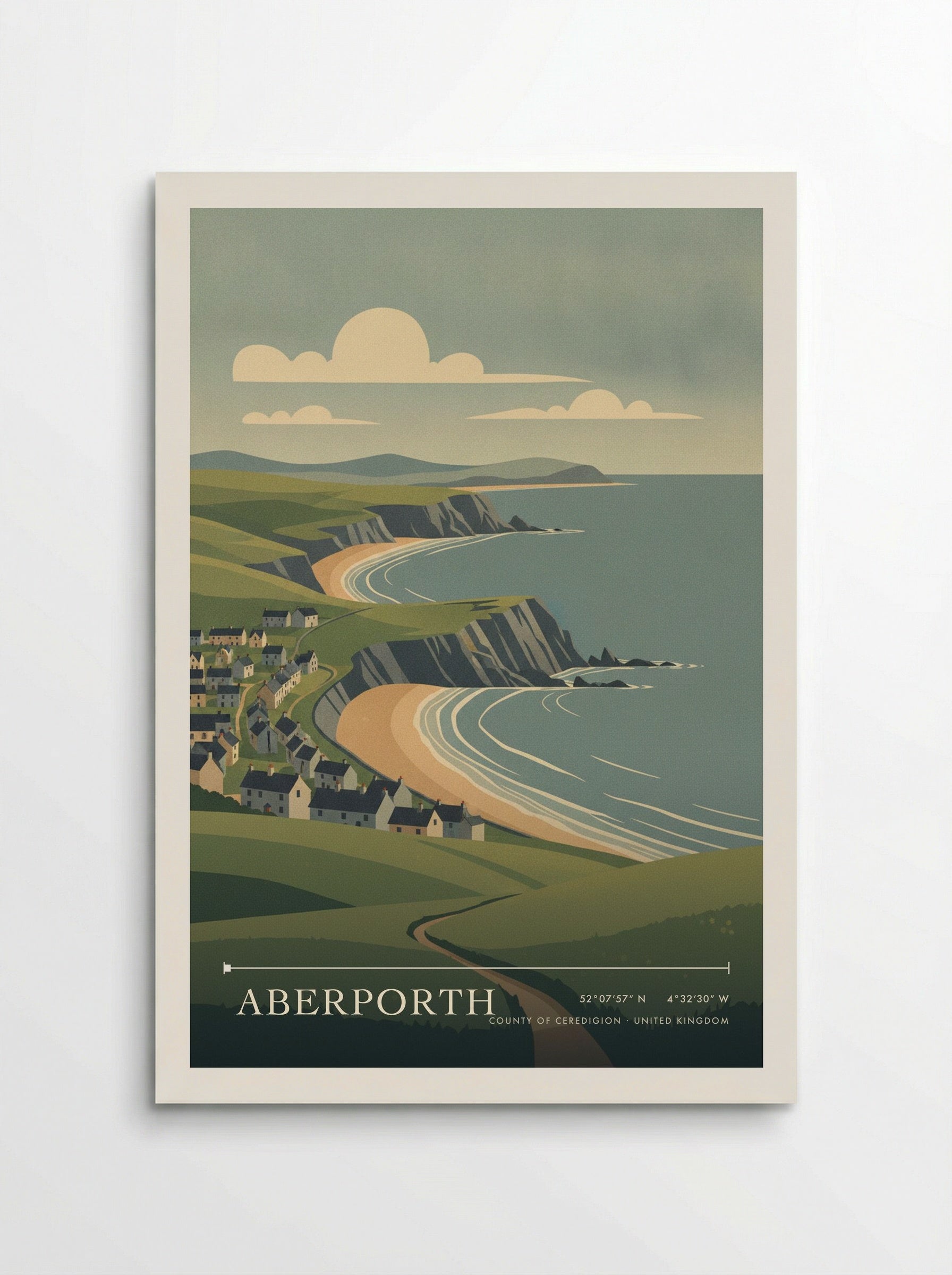 Aberporth County of Ceredigion United Kingdom Travel Poster - Poster