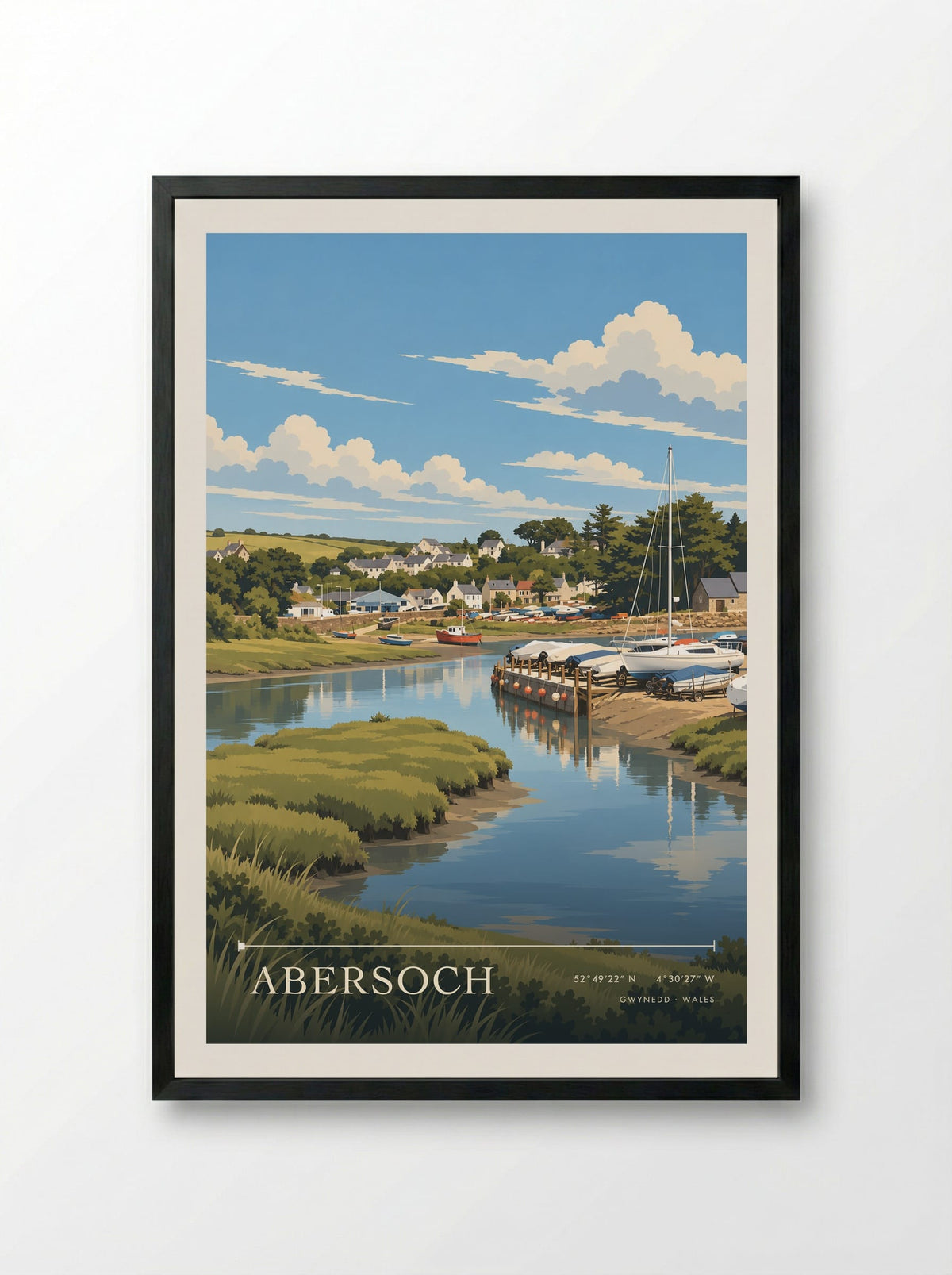 Abersoch, Gwynedd | Travel Poster - Framed Print Black