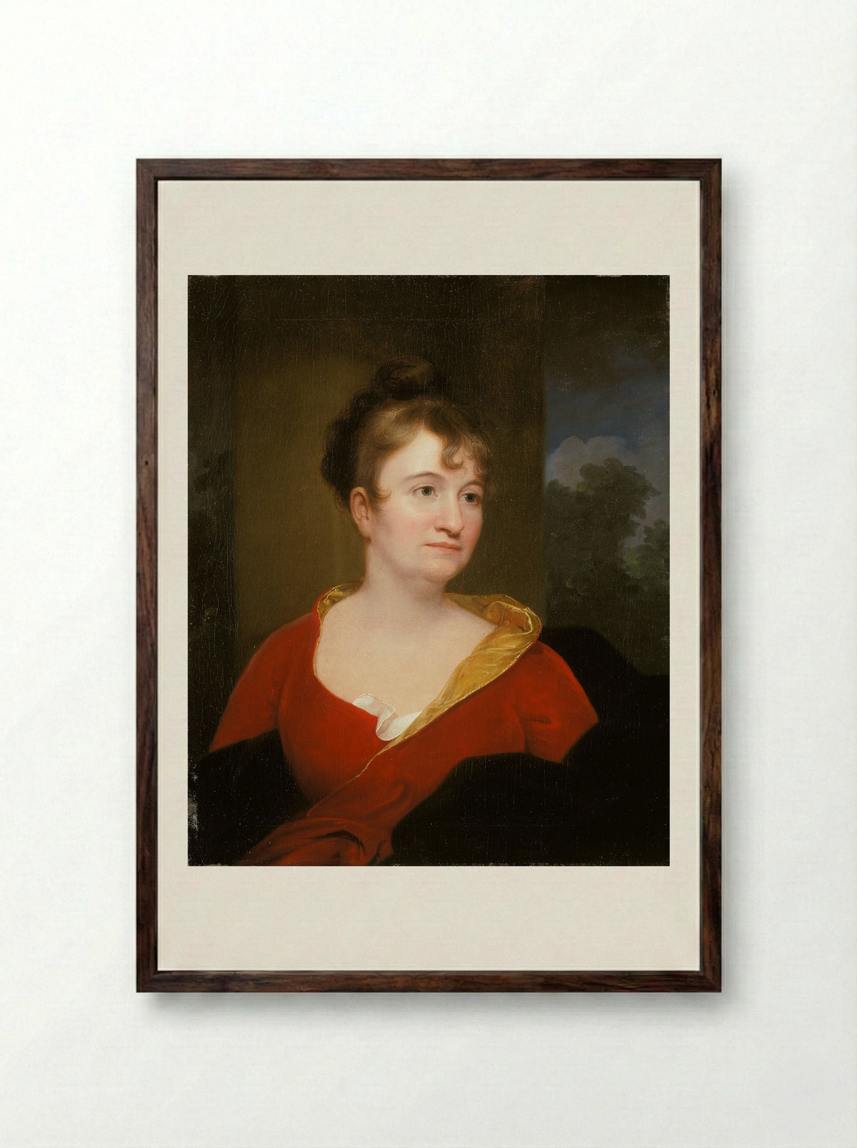 Abigail Inskeep Bradford - Rembrandt Peale - Framed Print Dark Wood