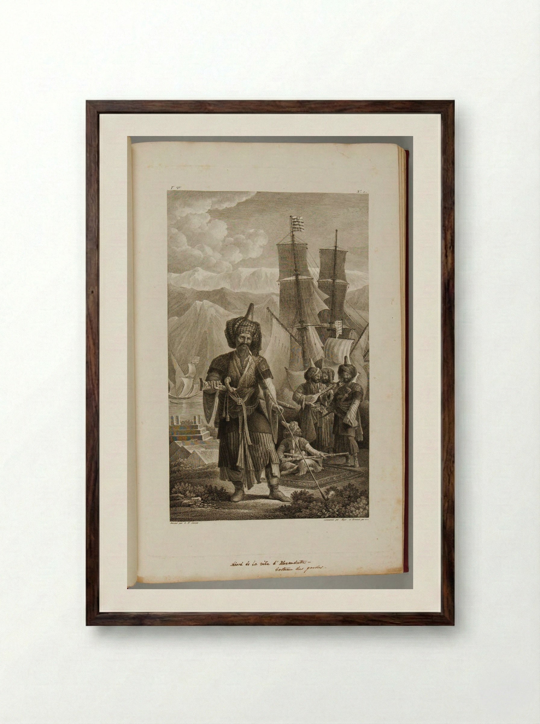 Abord de la ville d'Alexandrette - Simon Charles Miger - Framed Print Dark Wood