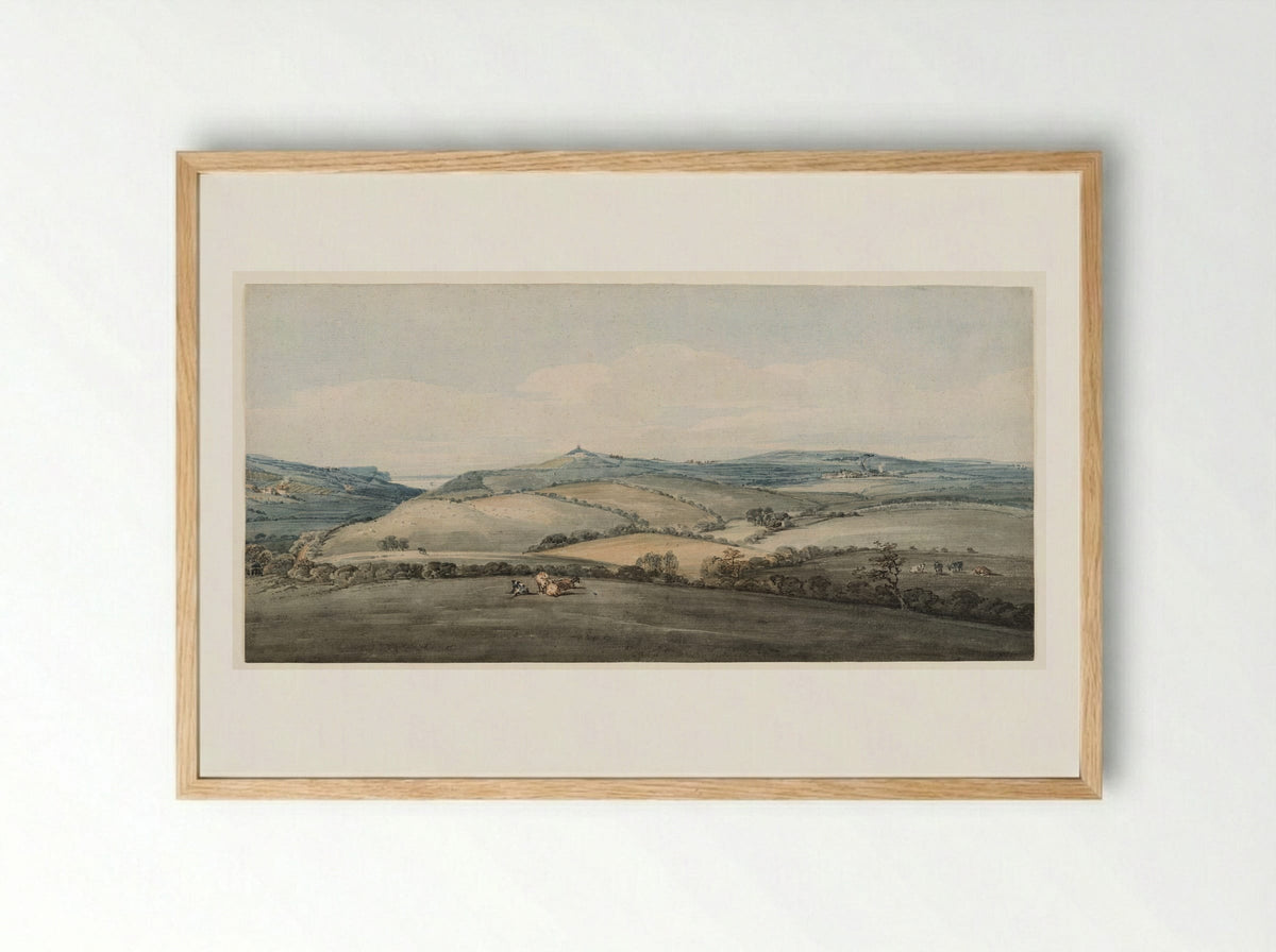 Above Lyme Regis, looking across Marshwood Vale, Dorset - Thomas Girtin - Framed Print Wood