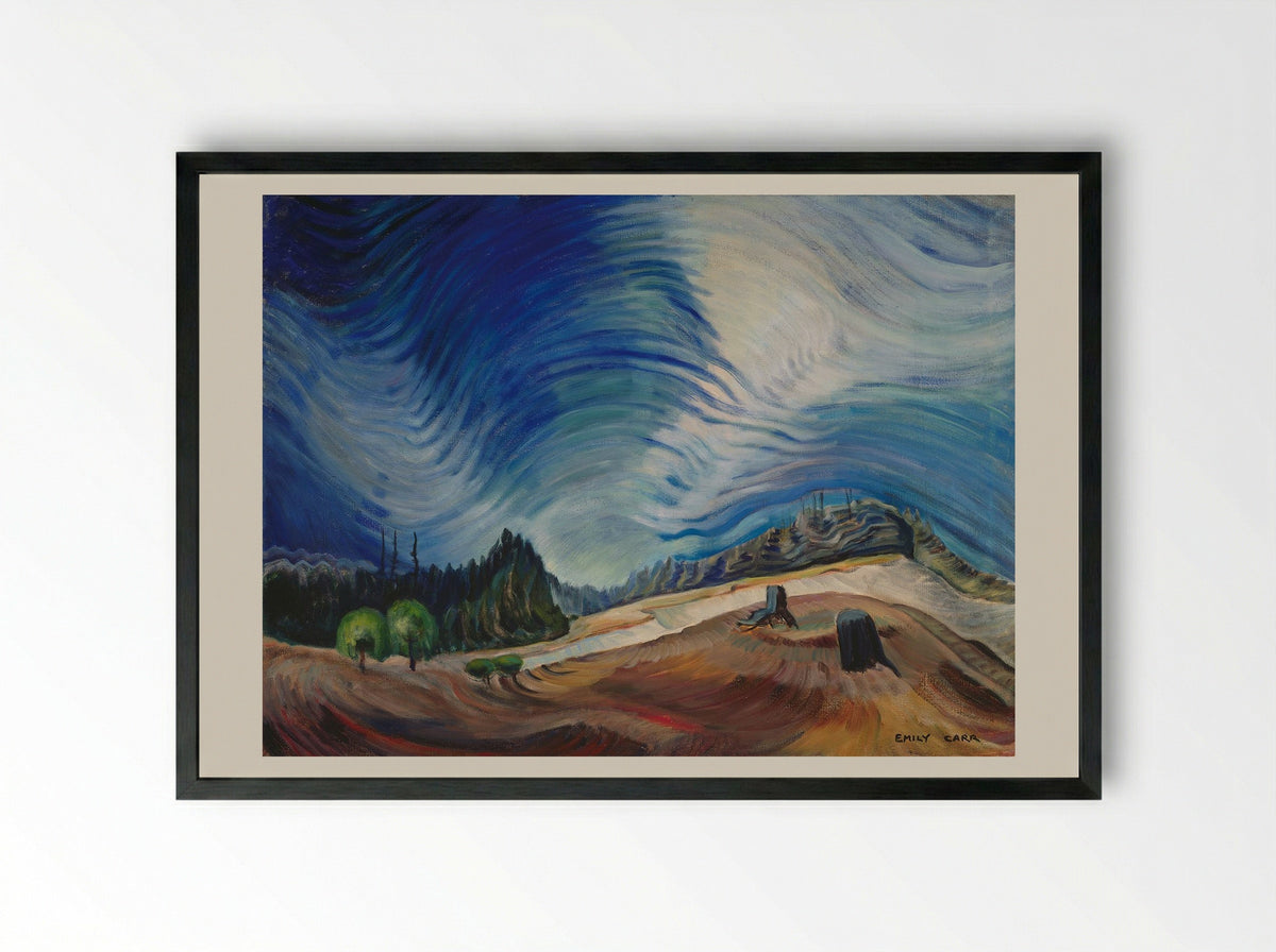 Above the Gravel Pit - Emily Carr - Framed Print Black