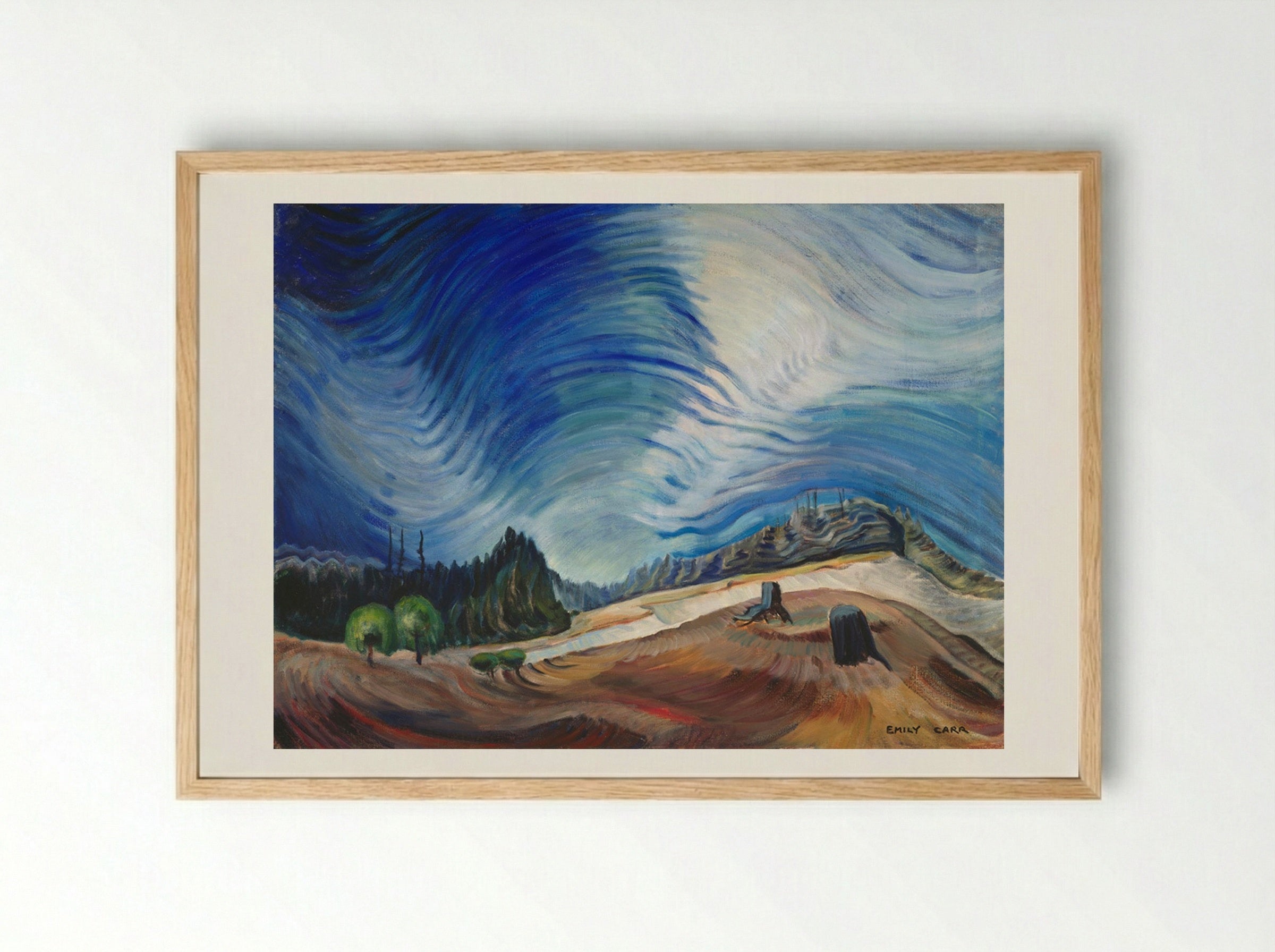 Above the Gravel Pit - Emily Carr - Framed Print Wood