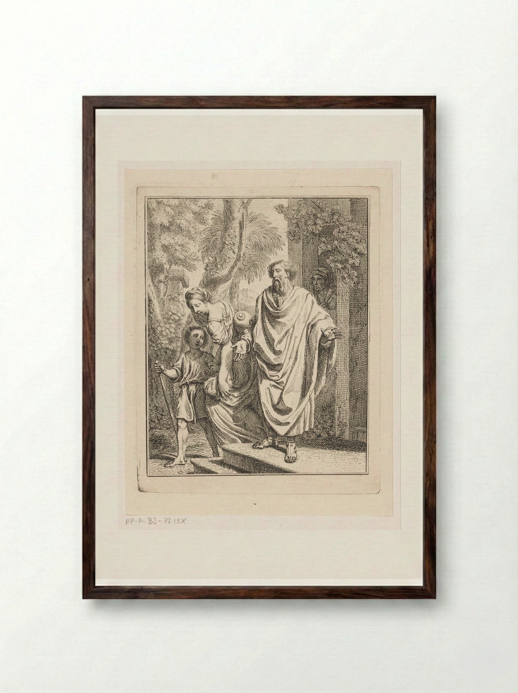 Abraham Casting Out Hagar and Ishmael - Louis Fabritius Dubourg - Framed Print Dark Wood