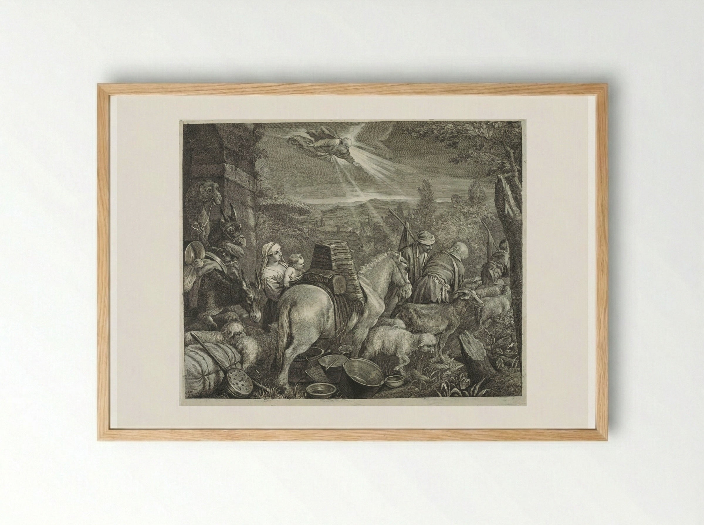 Abraham Leaving the Country of Haran - Cornelis Visscher - Framed Print Wood