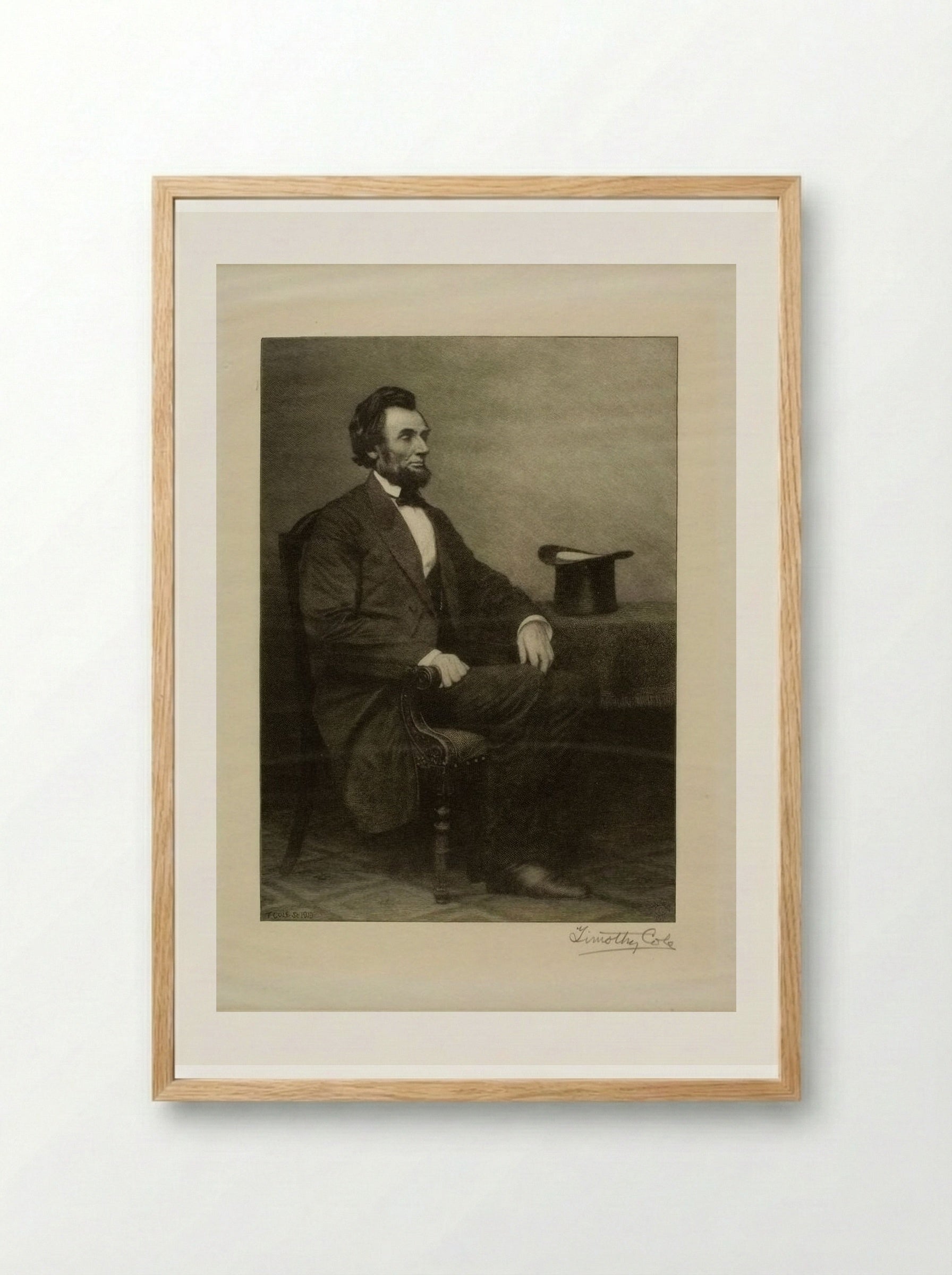Abraham Lincoln (Wood Engraving) - Timothy Cole - Framed Print Wood
