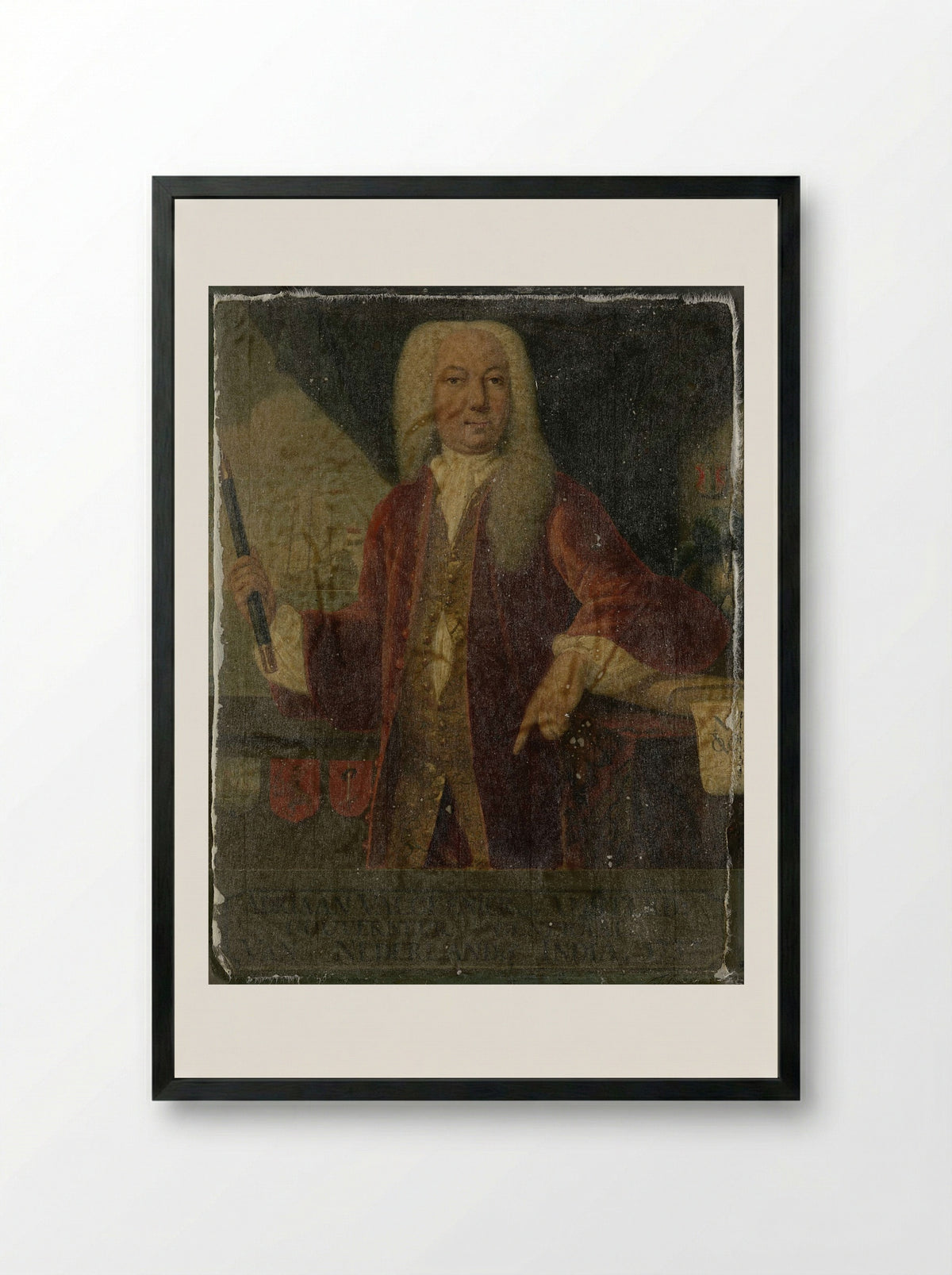 Abraham Patras (1671-1737), Governor-General of the Dutch East Indies - Theodorus Justinus Rheen - Framed Print Black