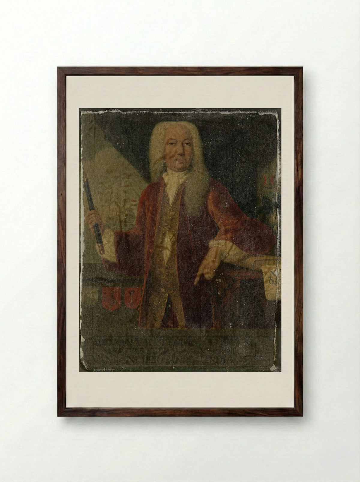 Abraham Patras (1671-1737), Governor-General of the Dutch East Indies - Theodorus Justinus Rheen - Framed Print Dark Wood