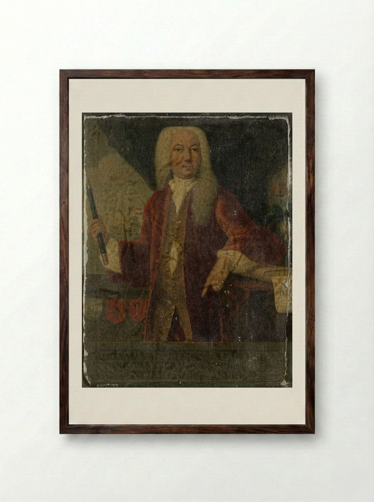 Abraham Patras (1671-1737), Governor-General of the Dutch East Indies - Theodorus Justinus Rheen - Framed Print Dark Wood