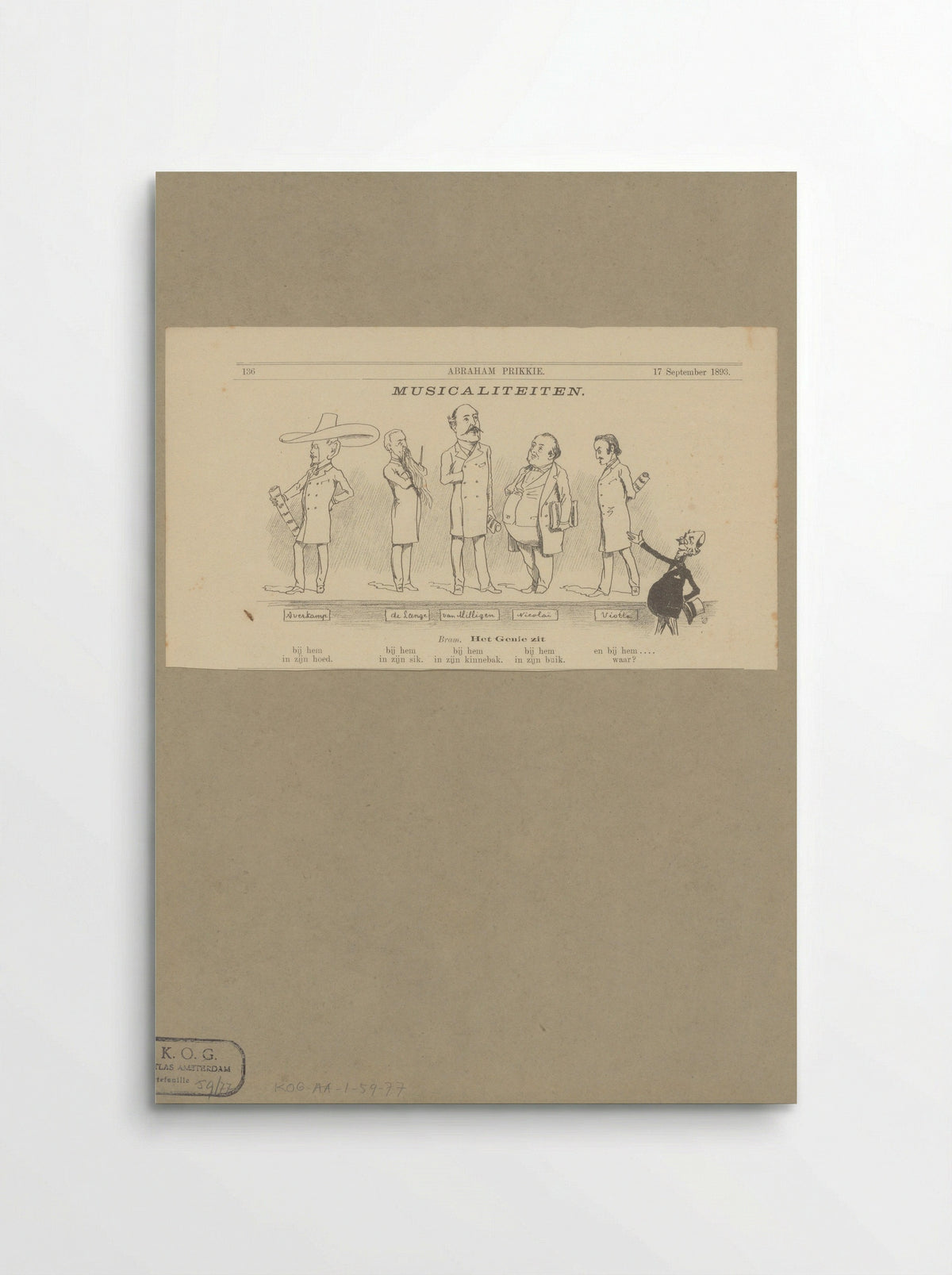 Abraham Prikkie toont vijf componist-dirigenten - Hendrik Jan Carel Linse - Poster