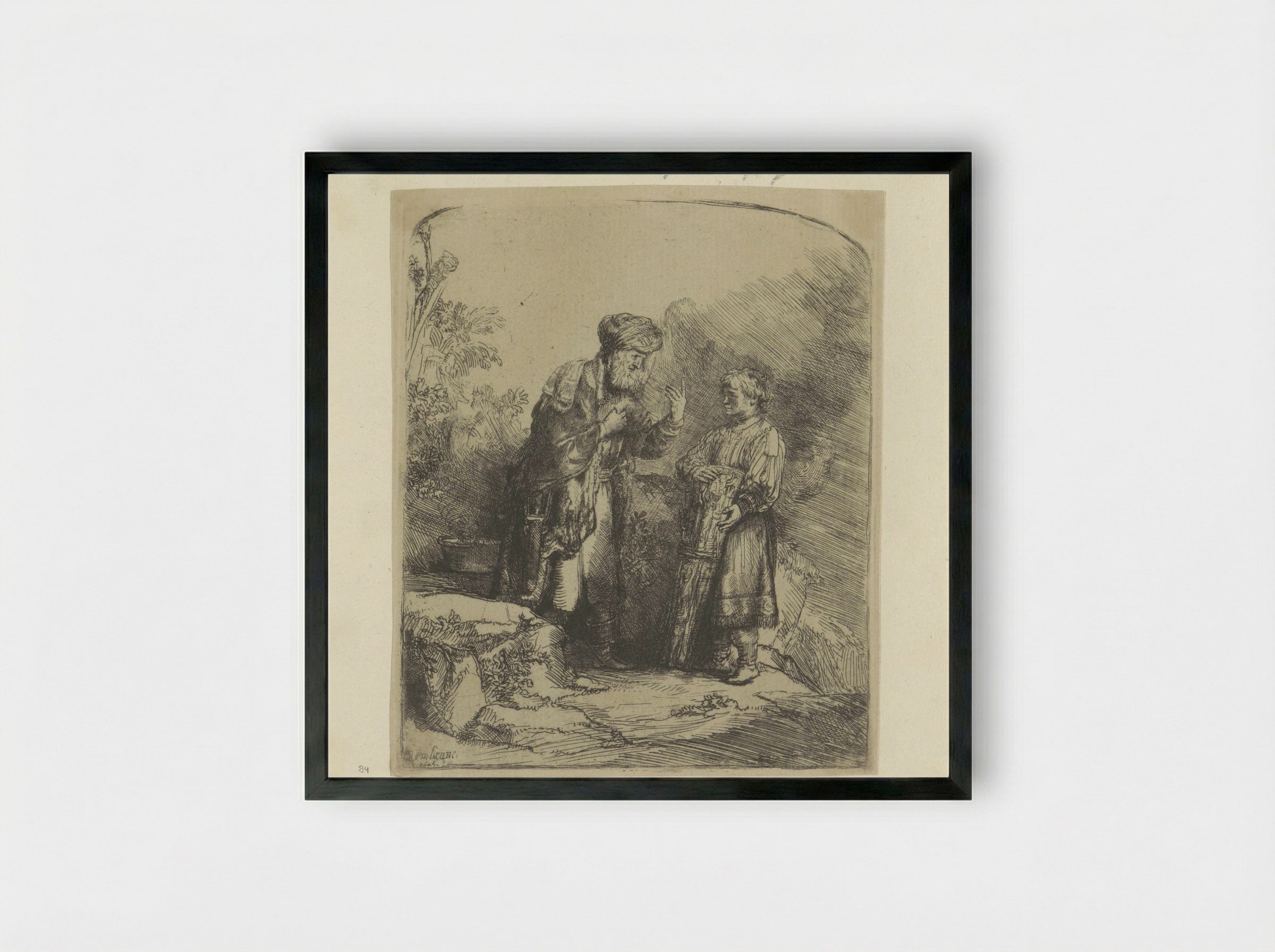 Abraham and Isaac - Henry Louis Basan - Framed Print Black