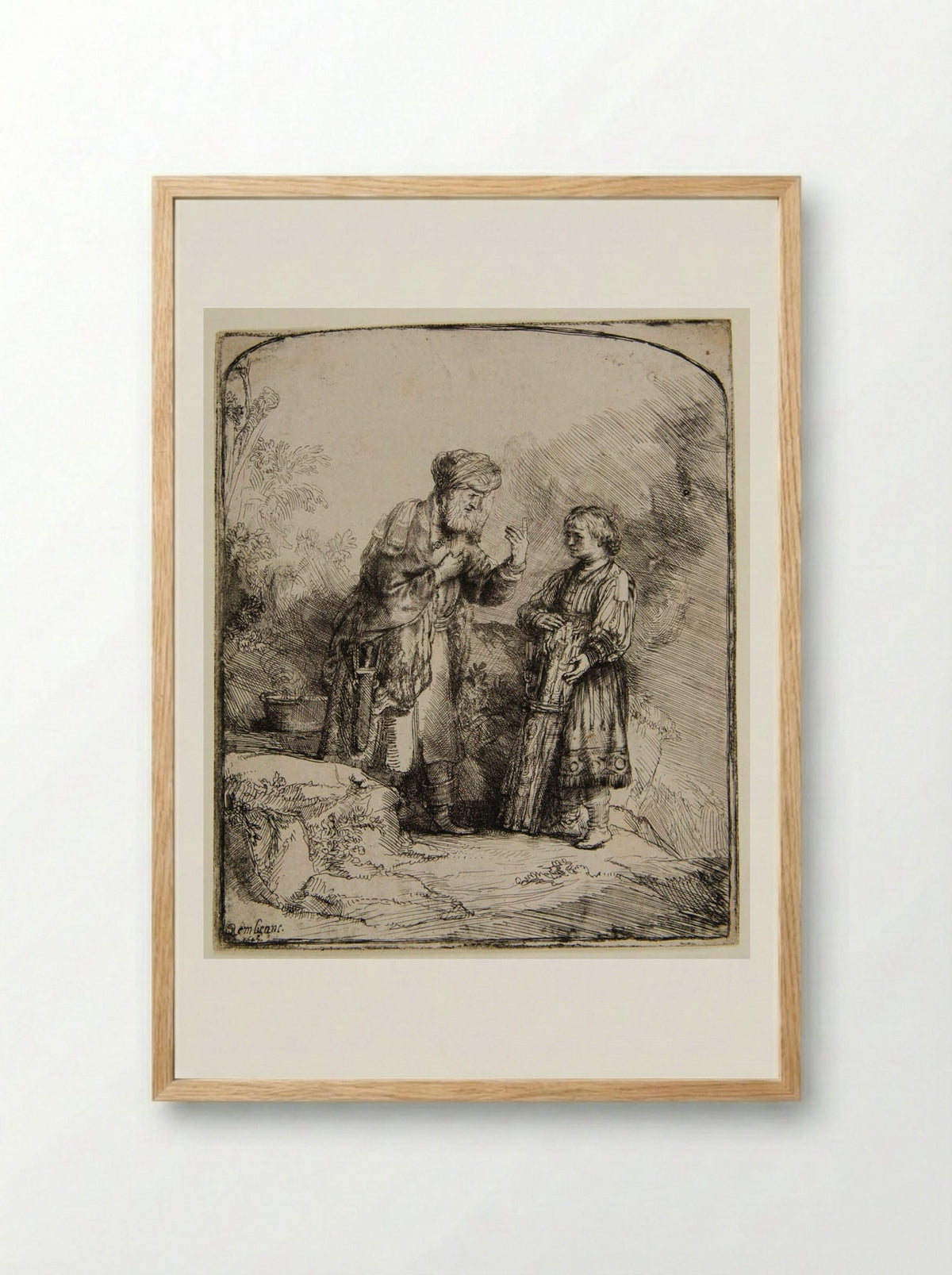 Abraham and Isaac - Rembrandt Harmensz. van Rijn - Framed Print Wood