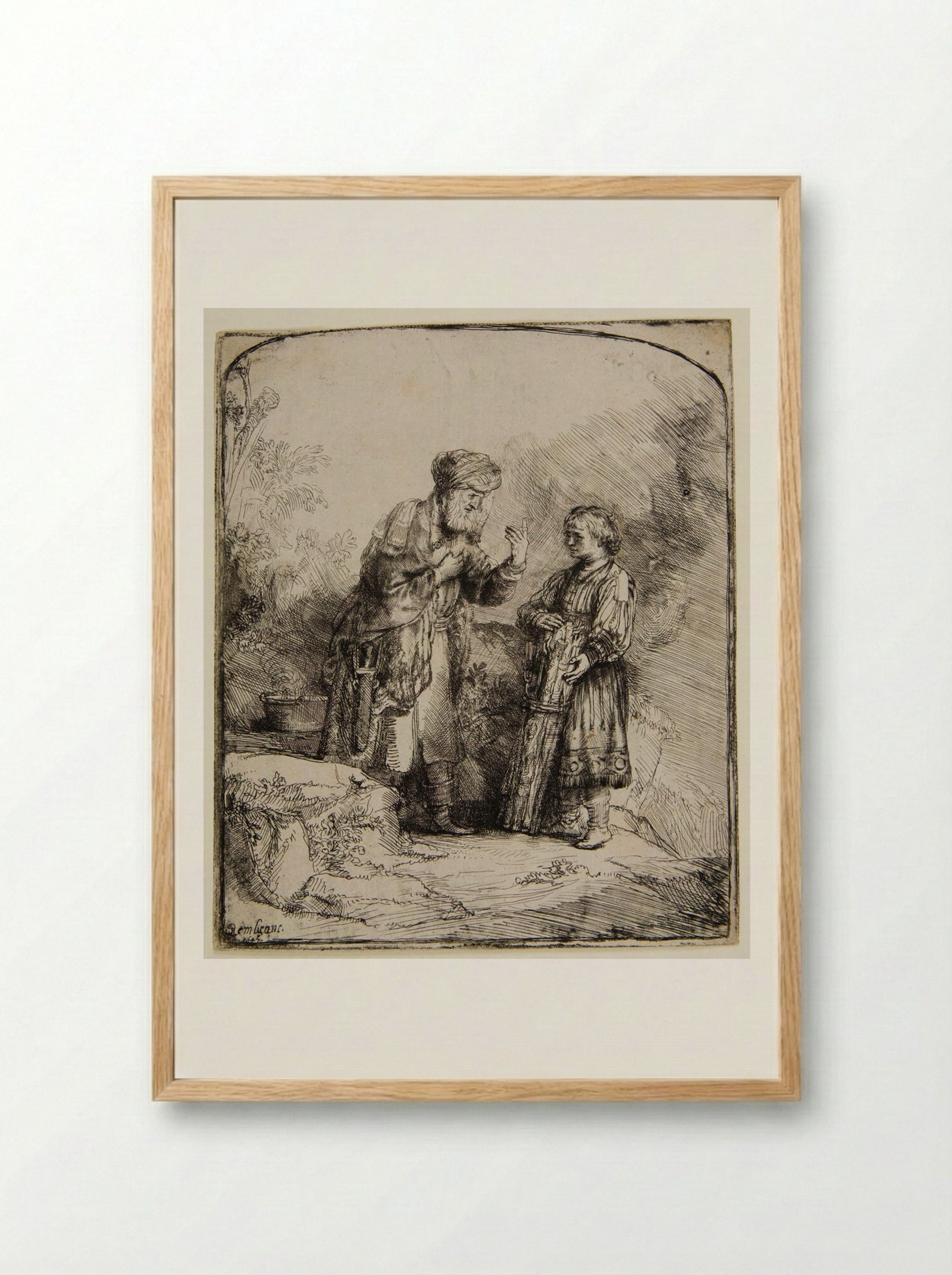 Abraham and Isaac - Rembrandt Harmensz. van Rijn - Framed Print Wood