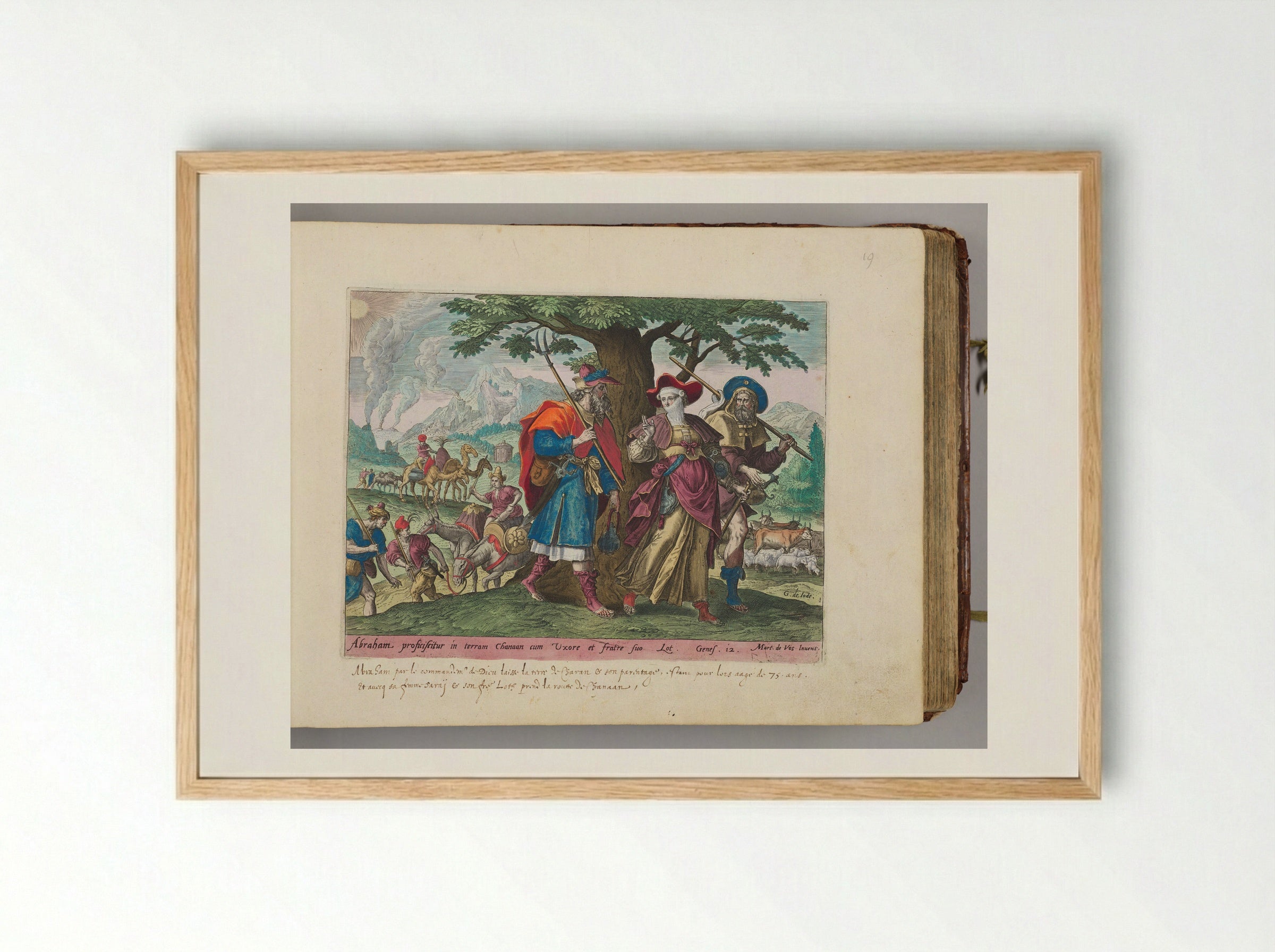Abraham and Lot Leaving for Canaan - Adriaen Collaert - Framed Print Wood