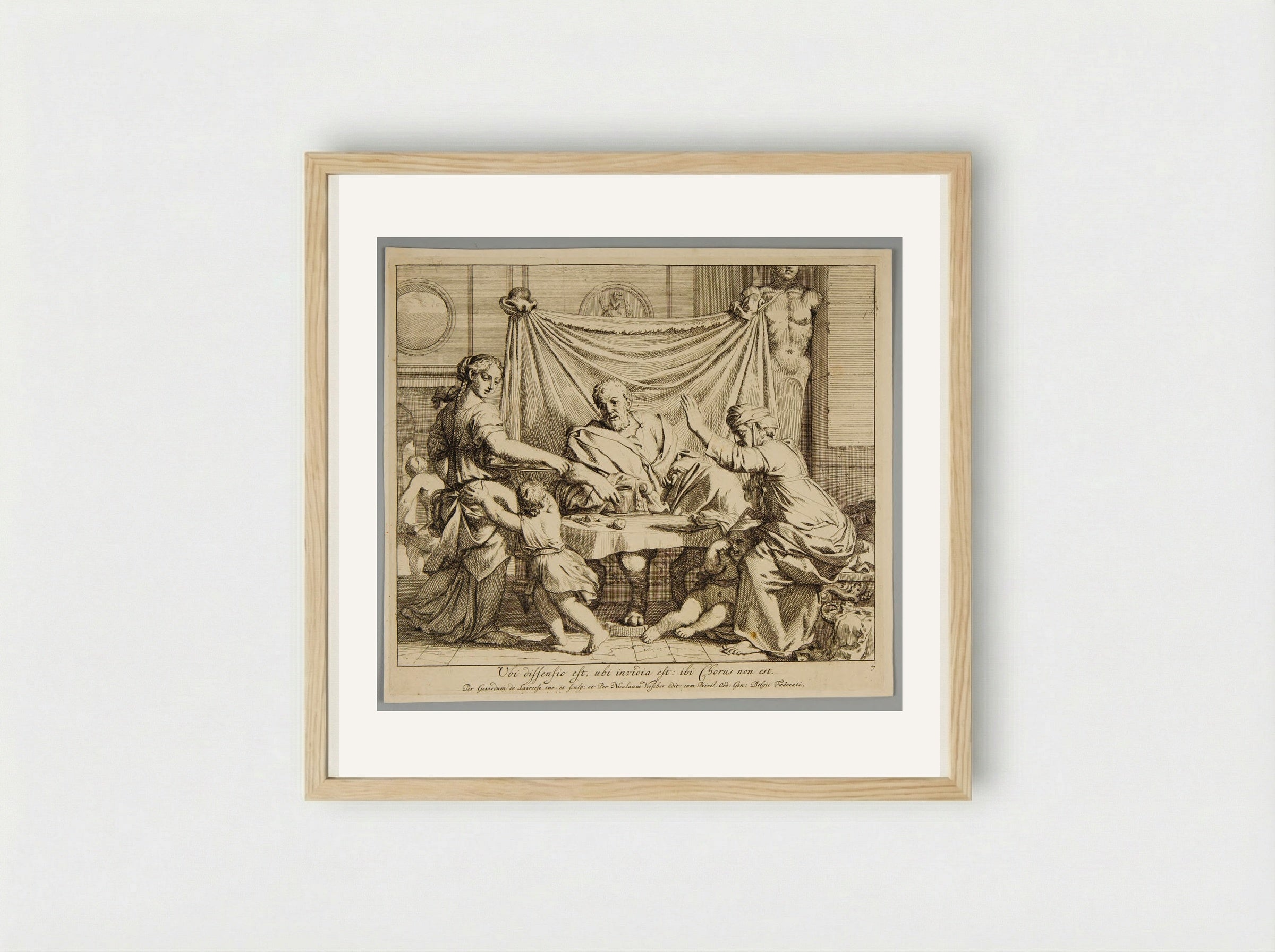 Abraham and Sara at Table - Gérard de Lairesse - Framed Print Wood