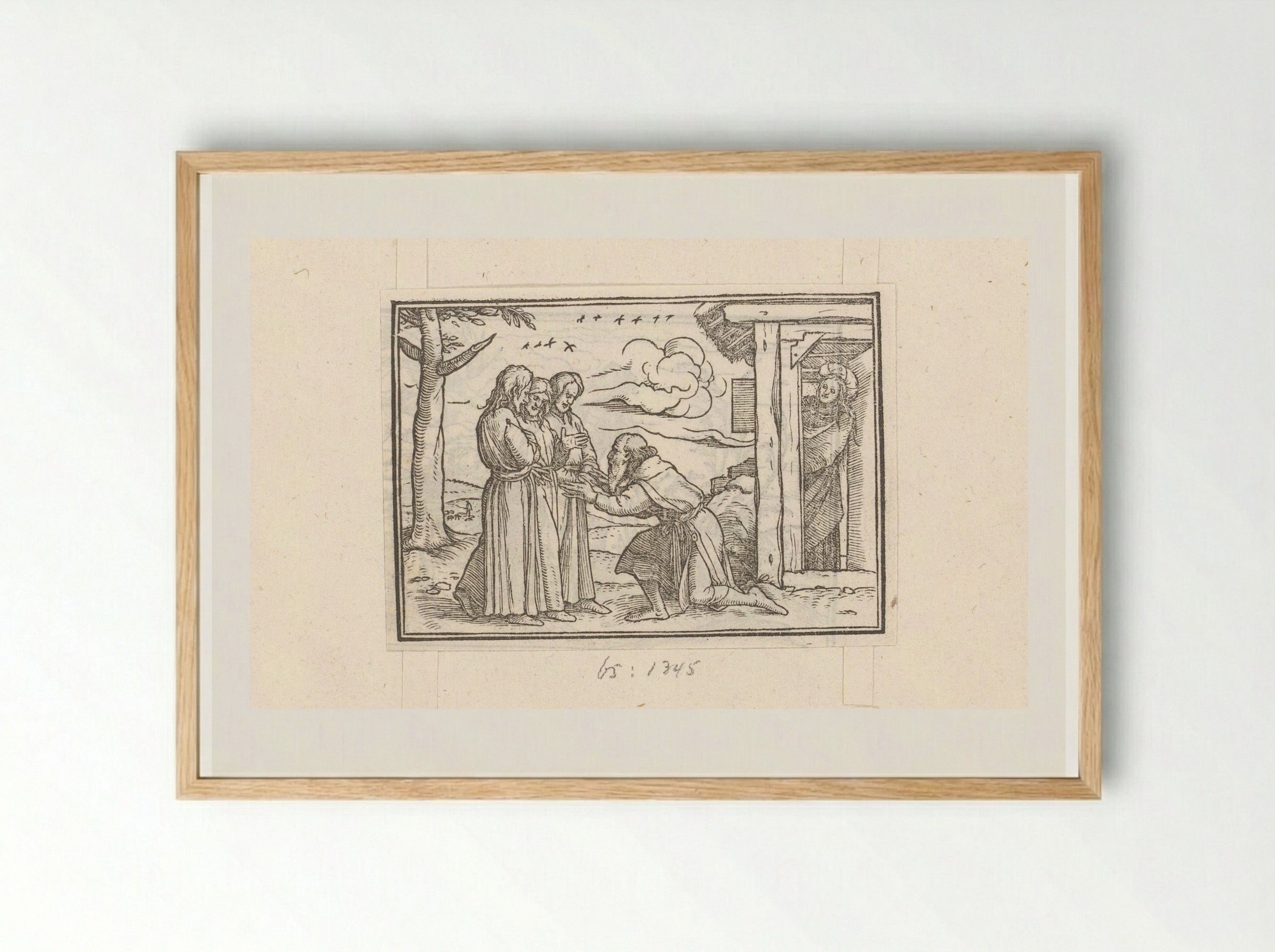 Abraham and the Three Angels - Veit Rudolf Specklin - Framed Print Wood