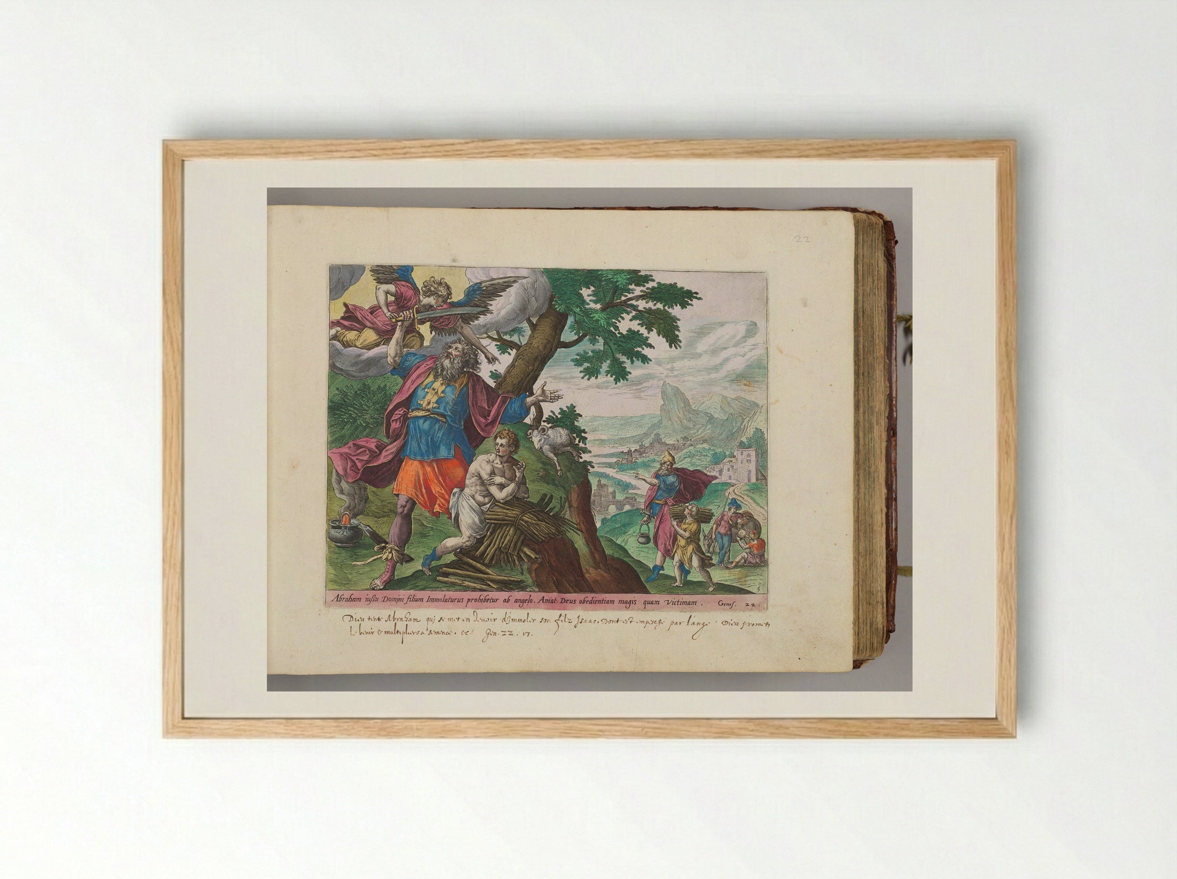 Abraham's Sacrifice of Isaac - Adriaen Collaert - Framed Print Wood